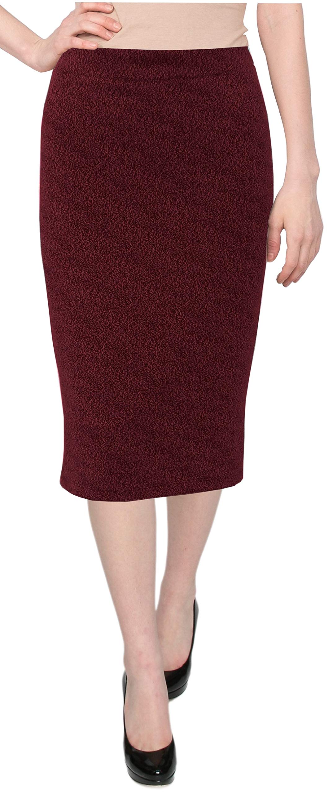 Women's Stretch Bodycon Pencil Skirt - Office Wear & Modest Fashion