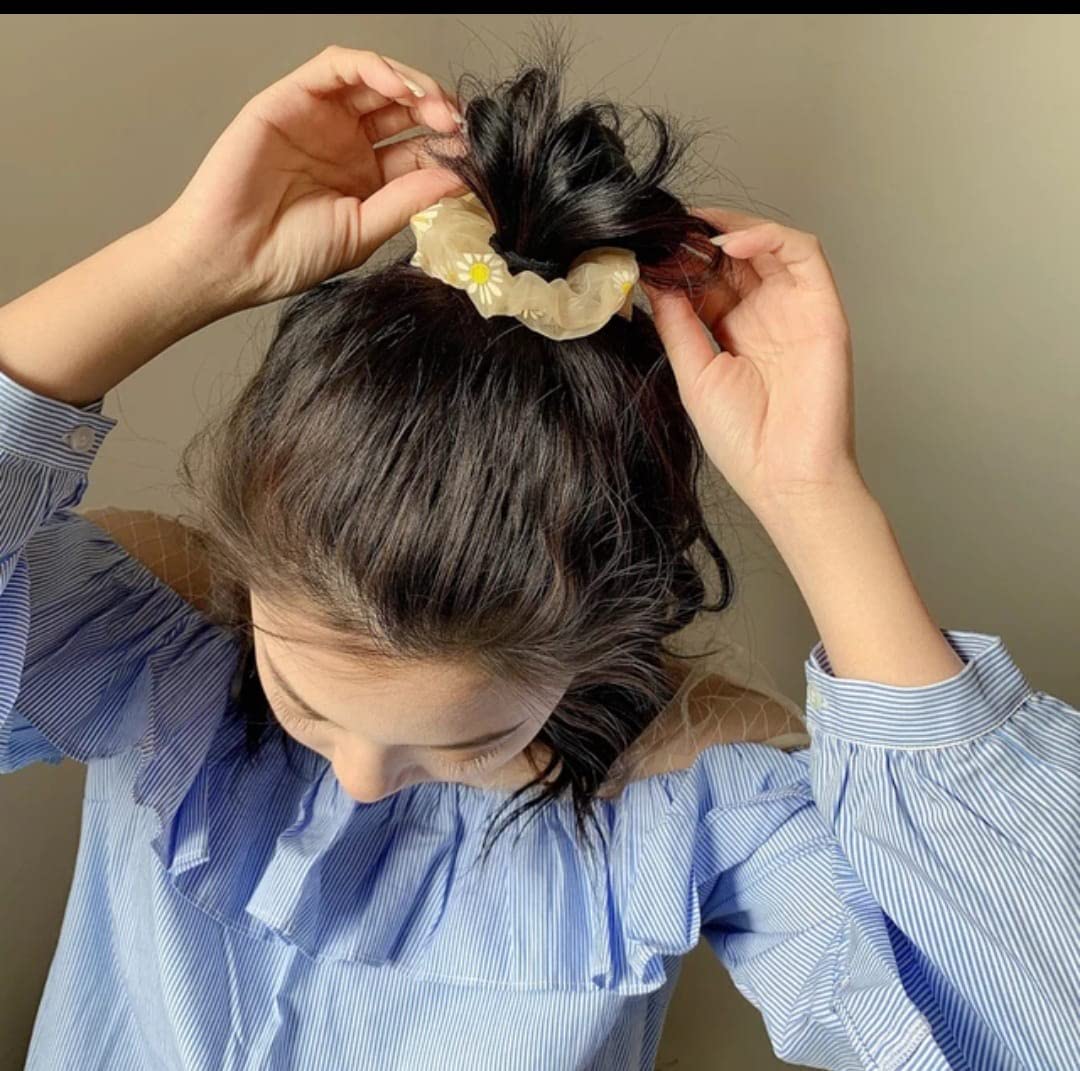 IBDA 4-Piece Animal Print Elastic Hair Bands - Soft Fabric Scrunchies for Women & Girls - Ponytail Holders for School, Work & Everyday Use