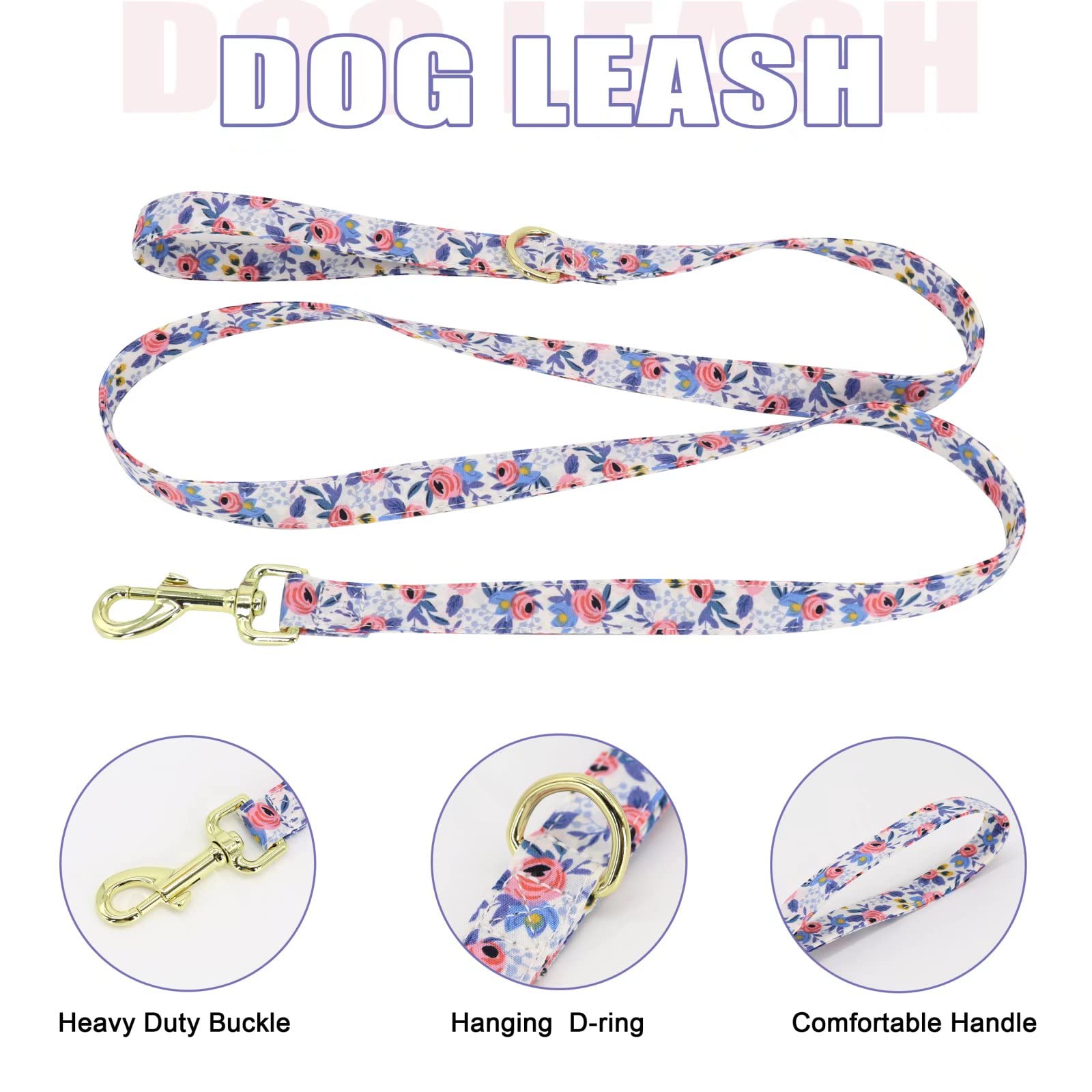 Beirui Adjustable Soft Mesh Dog Harness & Leash Set with Detachable Flower - Personalized Pet Collar for Small Medium Large Dogs (Blue, XS) - Perfect for Daily Walks, Training & Outdoor Adventures