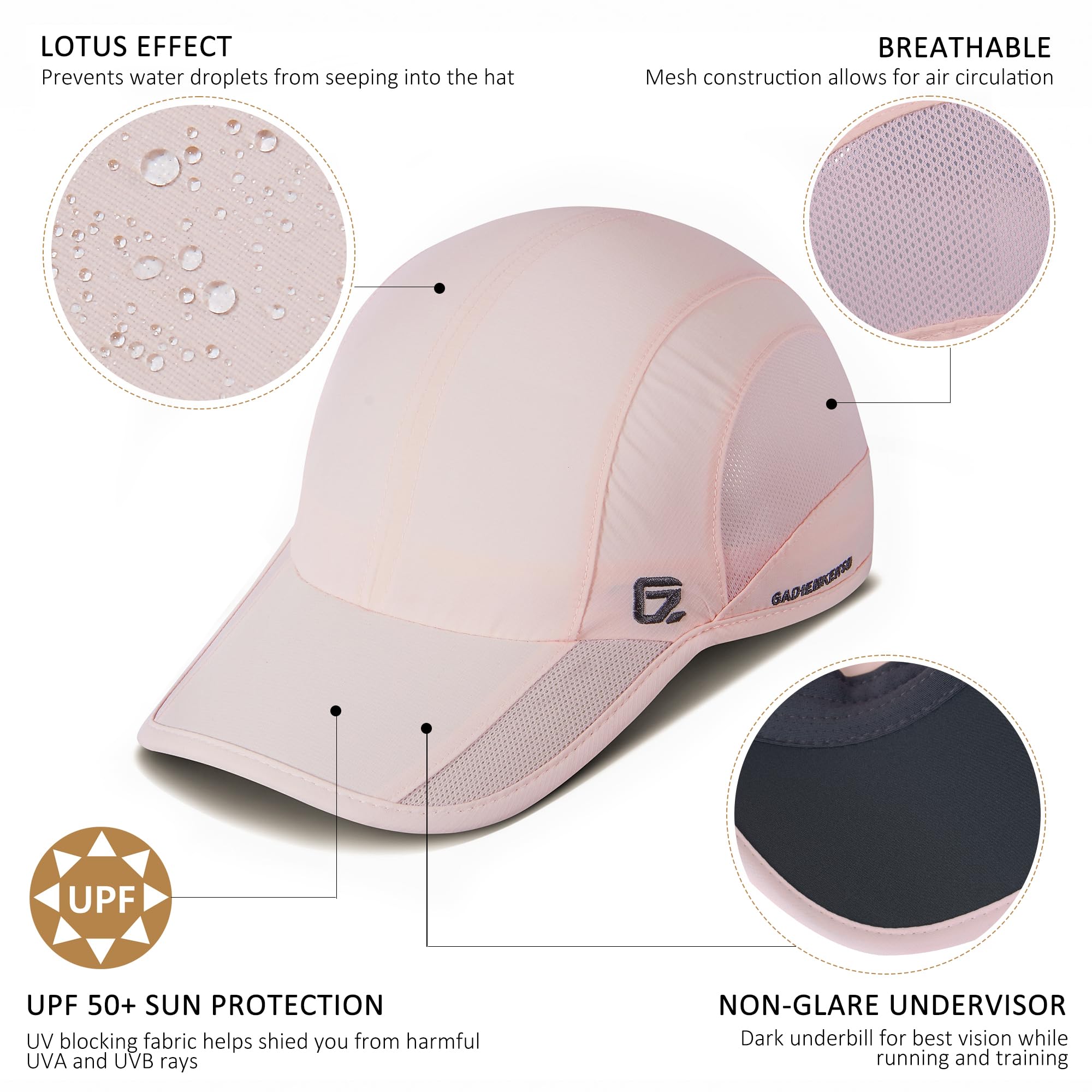 GADIEMKENSD Breathable Mesh Running Hat for Men & Women - Lightweight Sun Protection for Outdoor Sports, Jogging, Hiking