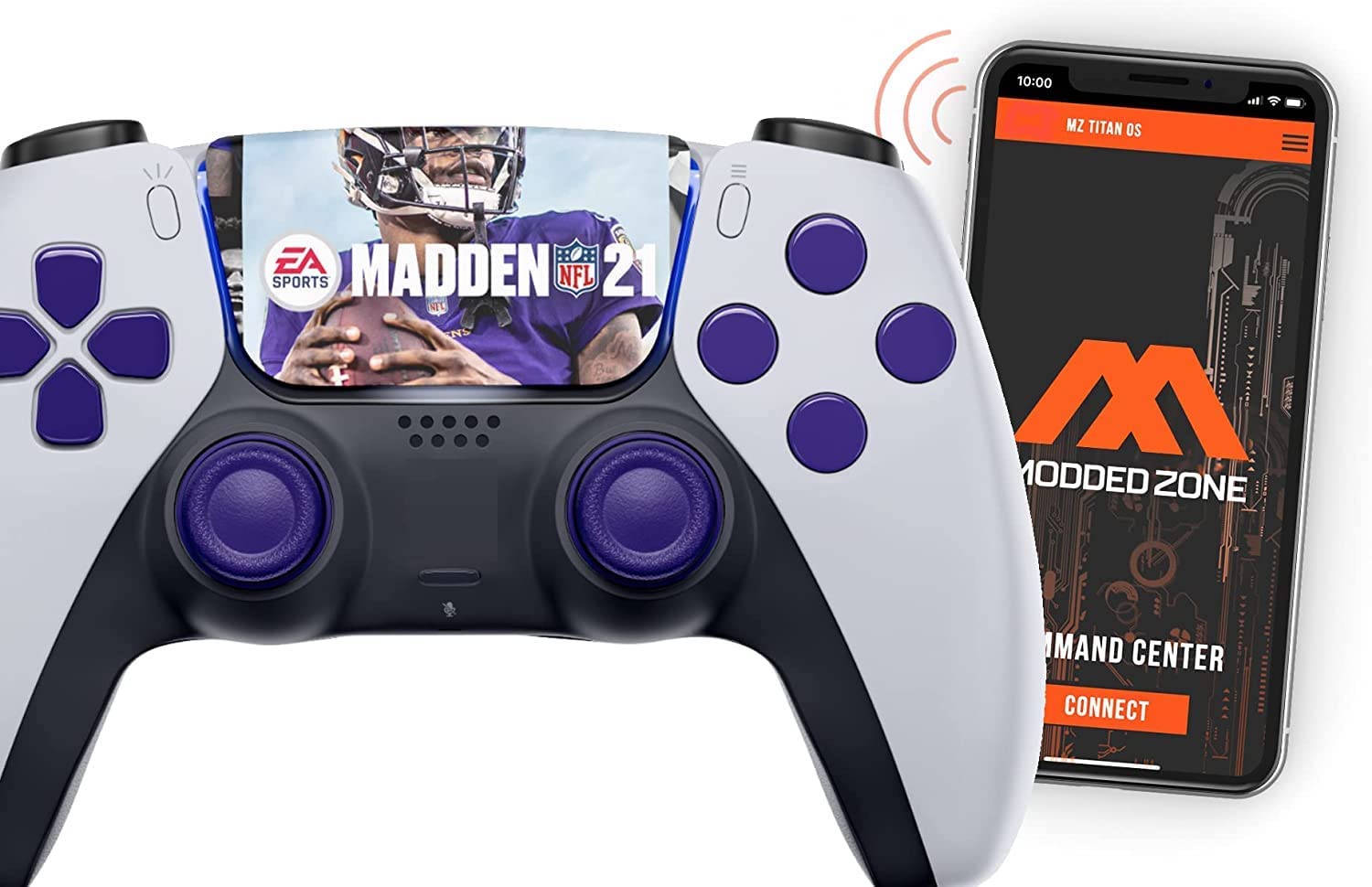 MODDEDZONE Smart Rapid Fire Controller for PS5 - Custom Modded Gamepad for American Football & Shooter Games | Enhanced Performance for Madden NFL, Call of Duty & FPS Gaming