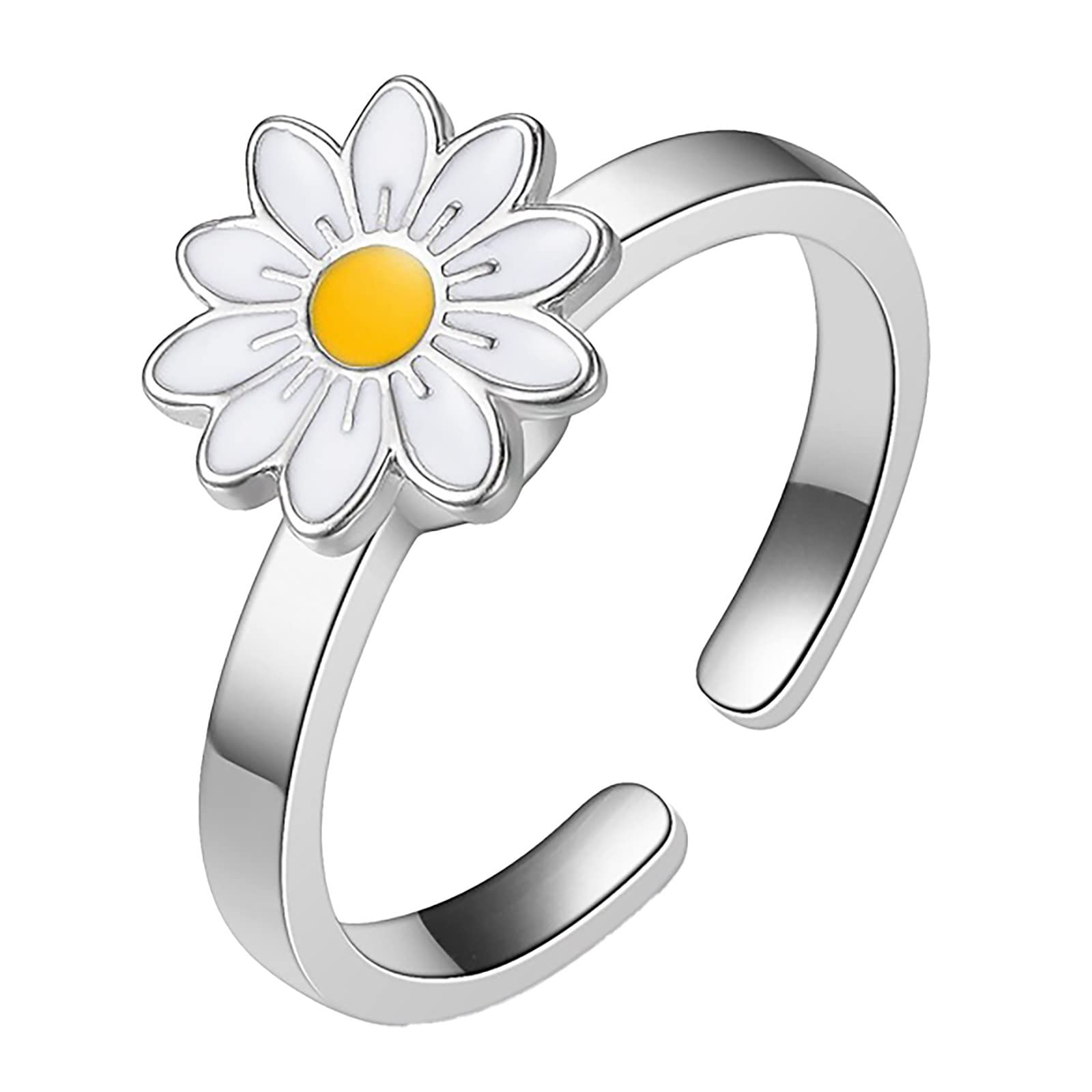 Rotatable Anxiety Relief Ring for Women - Micro Zircon Encrusted Decompression Spinner Ring - Perfect Gift for Girlfriend, Wife or Loved One (One Size, Color A) - Great for Stress Relief, Office, Travel & Daily Wear