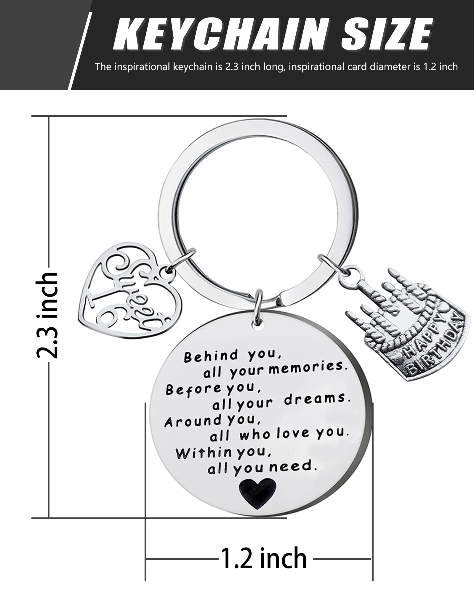 Inspirational Jewelry Keychain Gift for Women & Men - Birthday Present for Her, Him, Friends - Perfect for Daily Carry, Office Decor, or Special Occasions
