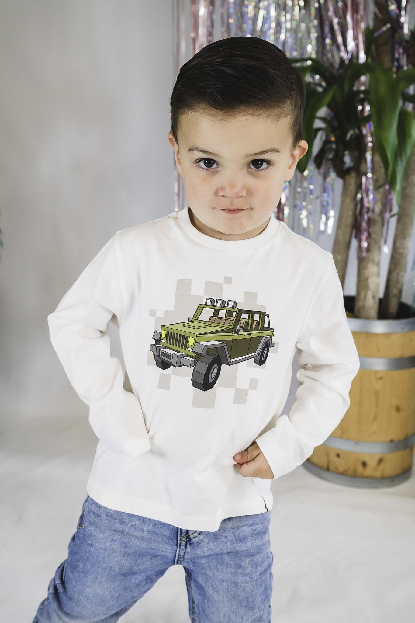 Boys' Long Sleeve Car Print Shirt for Toddlers - Comfortable Cotton Top for Playdates & Outdoor Adventures