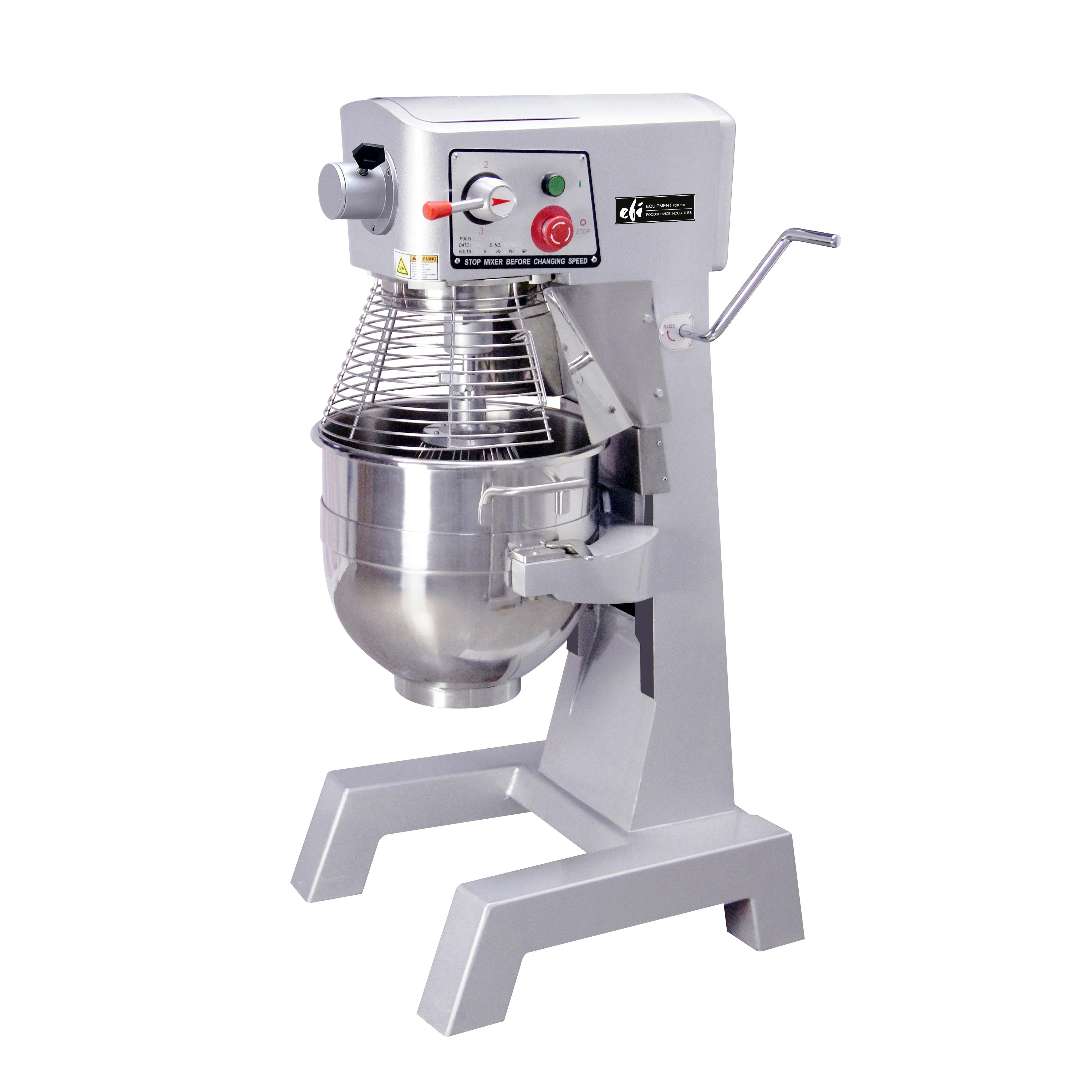 EFI 30 Quart Commercial Planetary Floor Mixer - 3 Fixed Speeds, 2 HP Heavy Duty Dough Mixer for Bakeries, Pizzerias & Restaurants