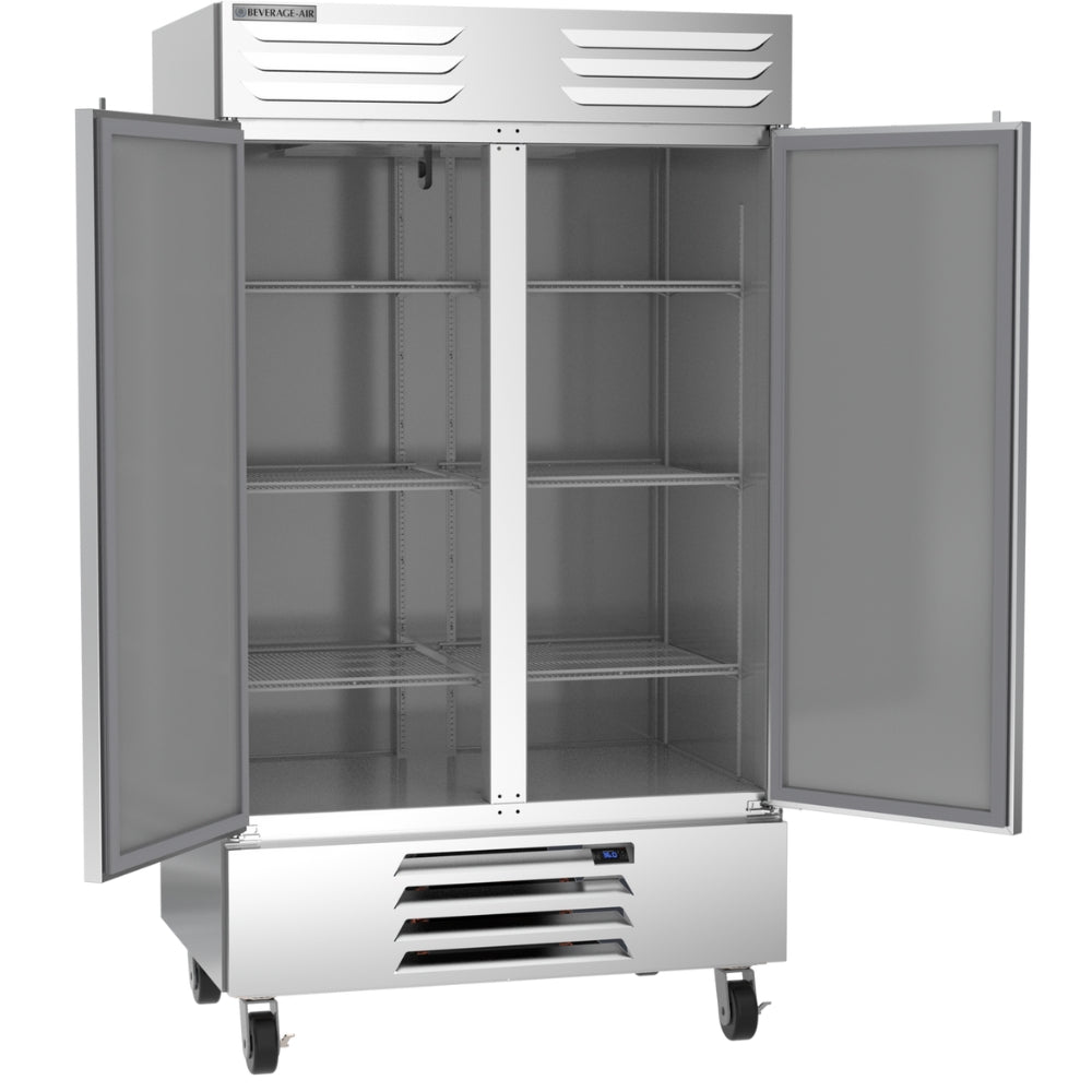 Beverage Air 47 Inch Commercial Reach-In Refrigerator with 2 Solid Doors - Perfect for Restaurants, Bars, and Catering Businesses