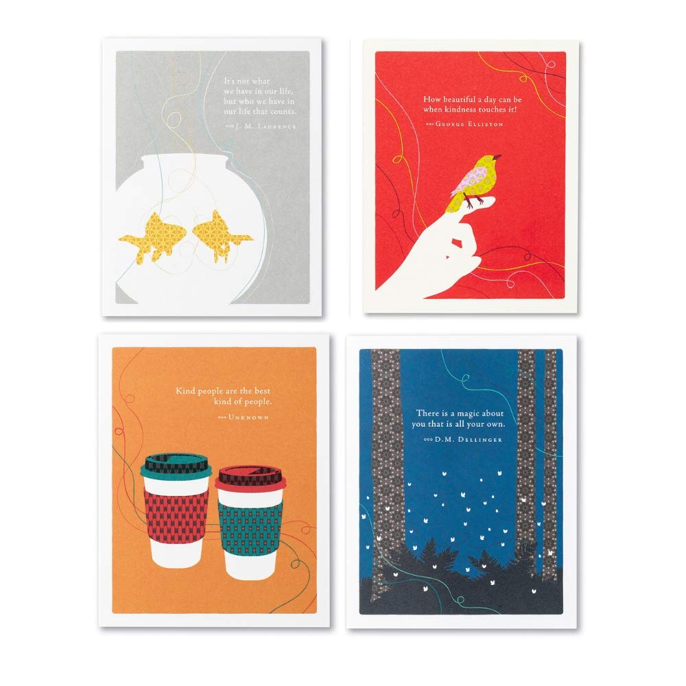 Compendium Positively Green 4-Pack Thank You Cards - Eco-Friendly Greeting Cards for Expressing Gratitude | Perfect for Holidays, Birthdays & Appreciation Gifts