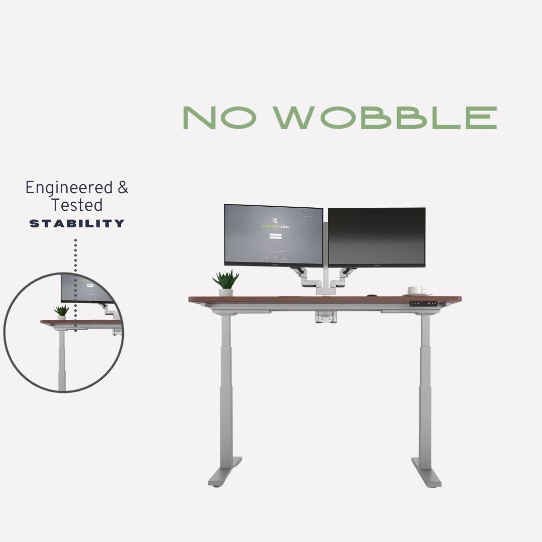 Electric Height Adjustable Standing Desk - Dual Motor Commercial Grade Sit Stand Desk (60x24 Black Frame, Antique Bourbon Top) | Perfect for Home Office, Gaming Setup & Workspace Ergonomics