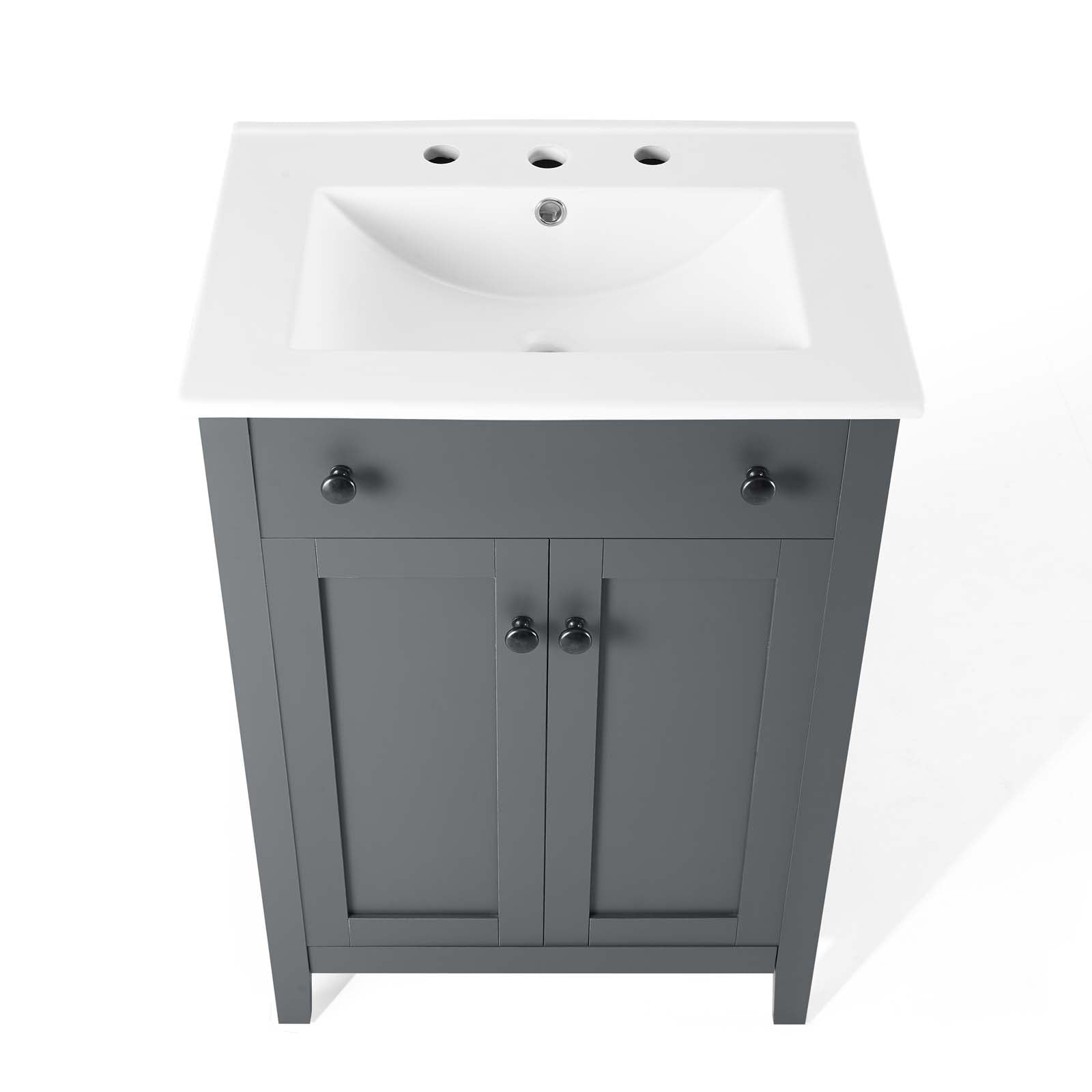 Nantucket 24-Inch Bathroom Vanity with Sink - Modern Farmhouse Style for Small Bathrooms | Perfect for Powder Rooms, Guest Baths & Coastal Homes