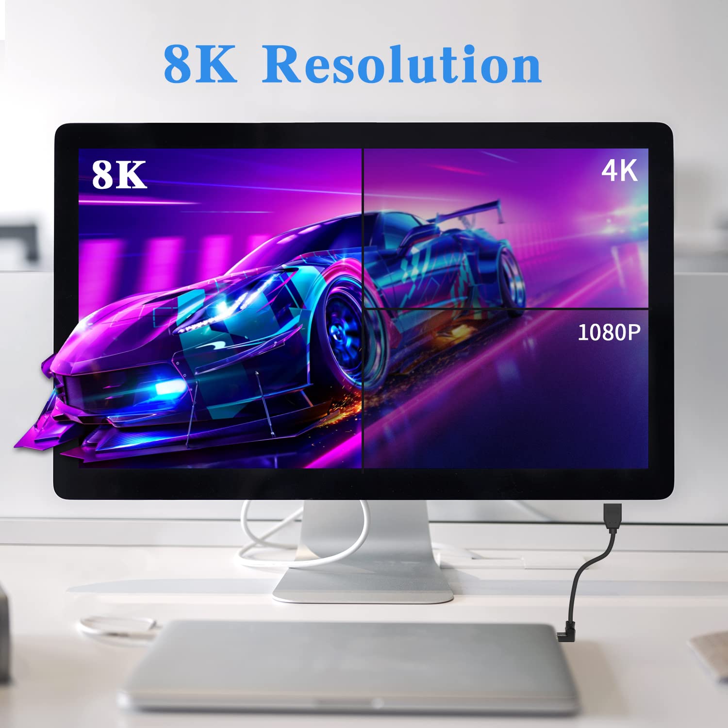 Duttek 1Ft Mini DP to DP Cable 8K@60Hz for PC, Laptop & Monitor