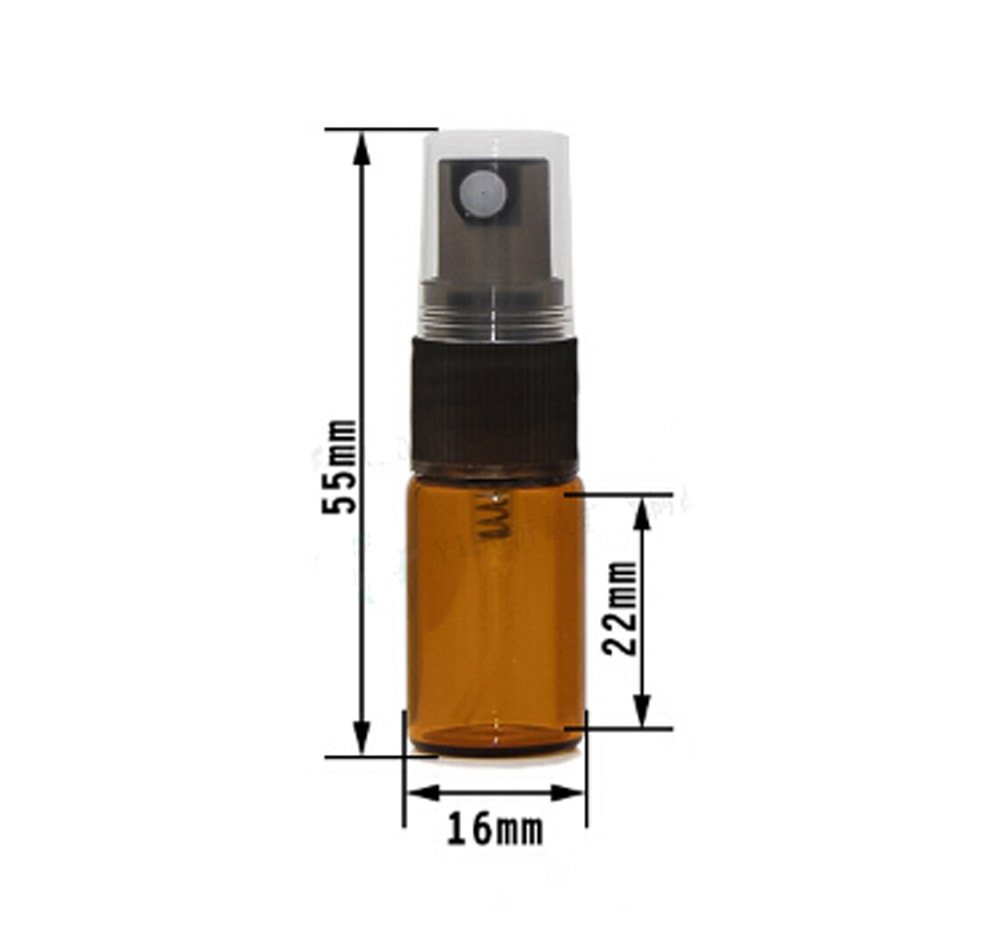JJKMALL - 10 Pack 3ML Amber Glass Perfume Spray Bottles - Travel Size Refillable Empty Cosmetic Atomizer with Fine Mist Sprayer & Dropper Pipette - Perfect for DIY Essential Oils, Perfume Samples, and Skincare Products