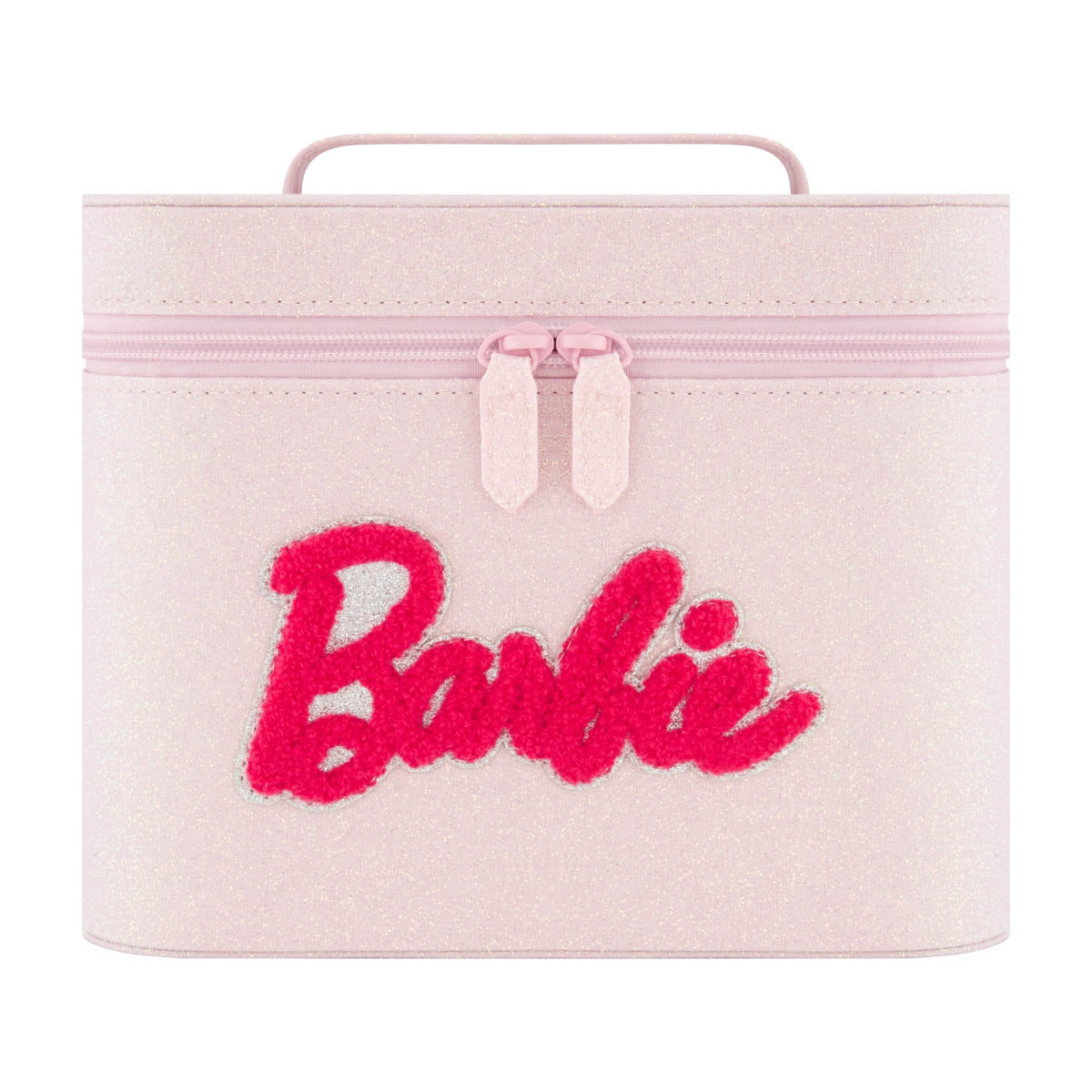 Barbie Pink Cosmetic Makeup Bag with Mirror - Travel Organizer for Women & Girls | Perfect for School, Travel, and Daily Makeup Storage