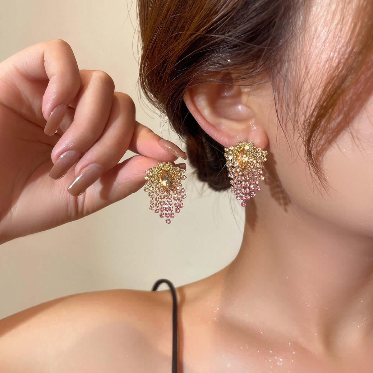 Sparkly Color Rhinestone Burst Stud Earrings | Fashion Jewelry for Women | Perfect for Parties, Weddings & Special Occasions