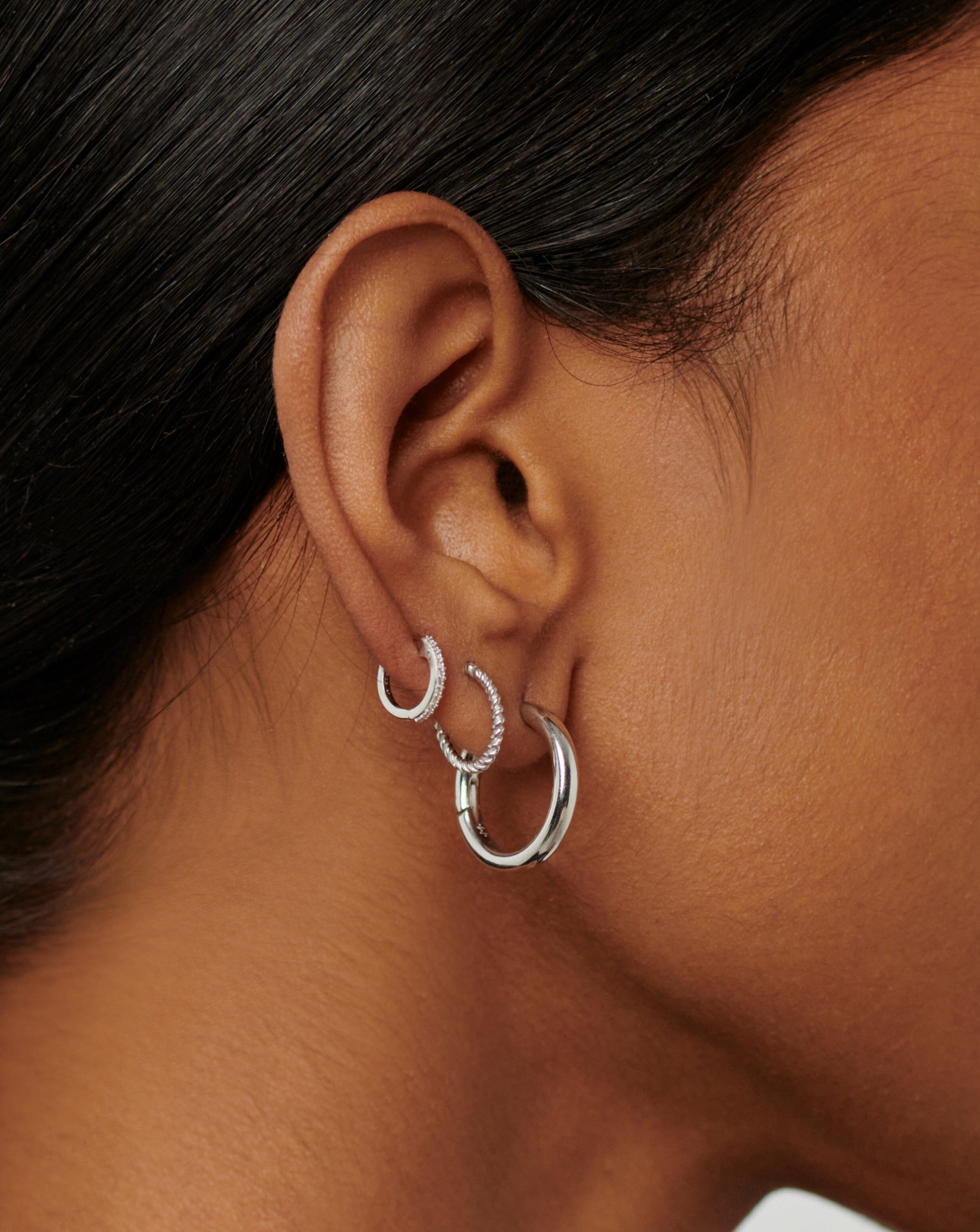 Classic Silver Plated Small Hoop Earrings for Women - Minimalist Tunnel Hoops for Everyday Wear | Perfect for Casual Outfits, Office & Date Nights