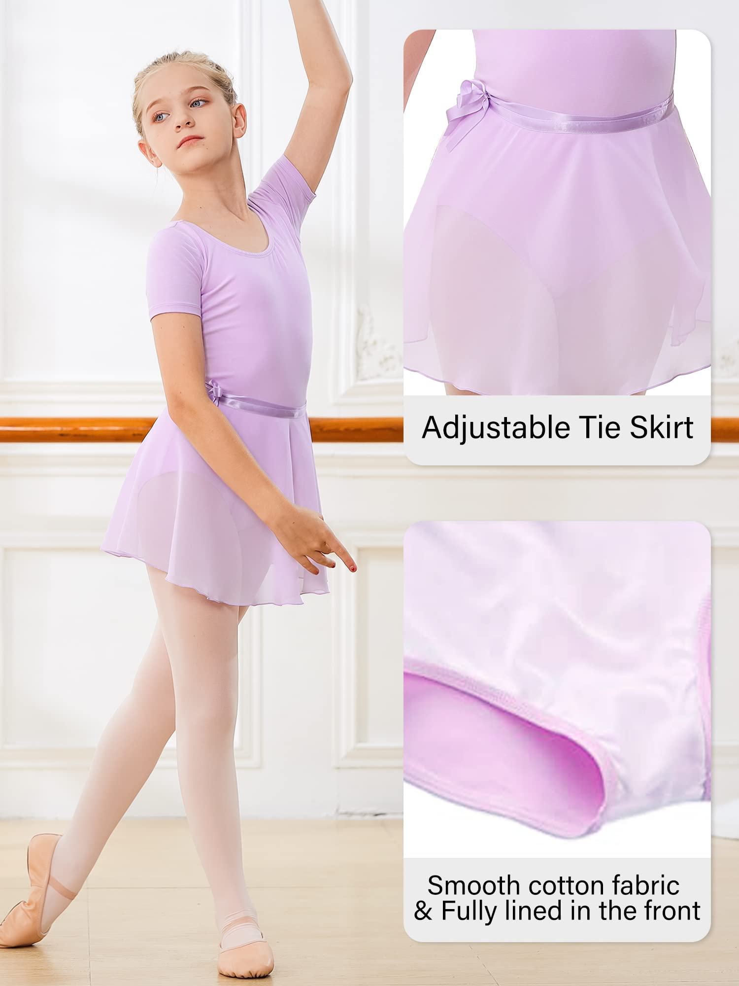 Stelle Ballet Leotards for Girls - Toddler Dance Dress Outfit Set with Skirt & Tights (Sizes 2T-12) | Perfect for Ballet Class, Recitals & Dance Performances