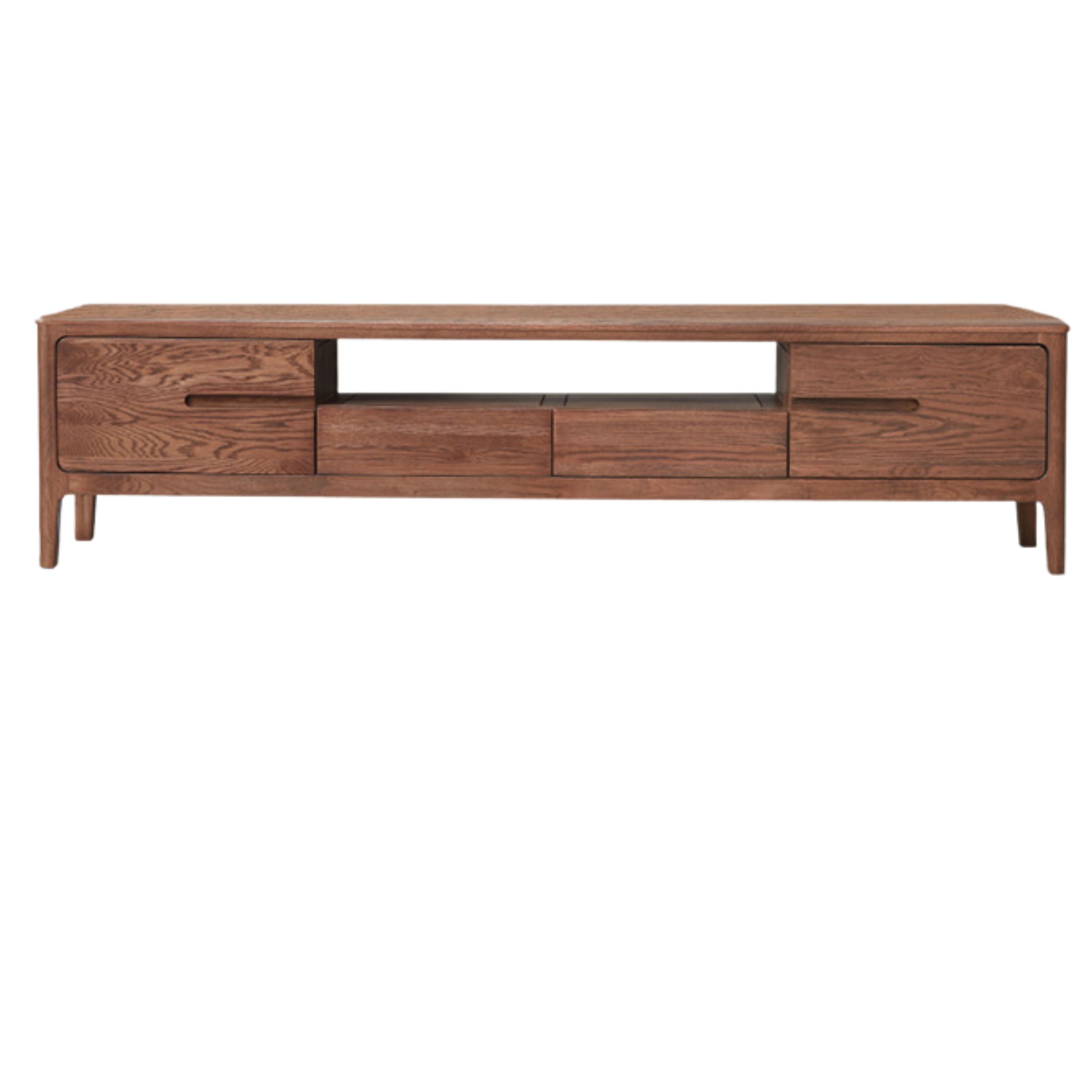 Solid Oak Wood TV Stand for Living Room - Modern Entertainment Center with Storage Shelves, Perfect for TVs up to 65 inches - Durable & Stylish Furniture for Home Theater Setup