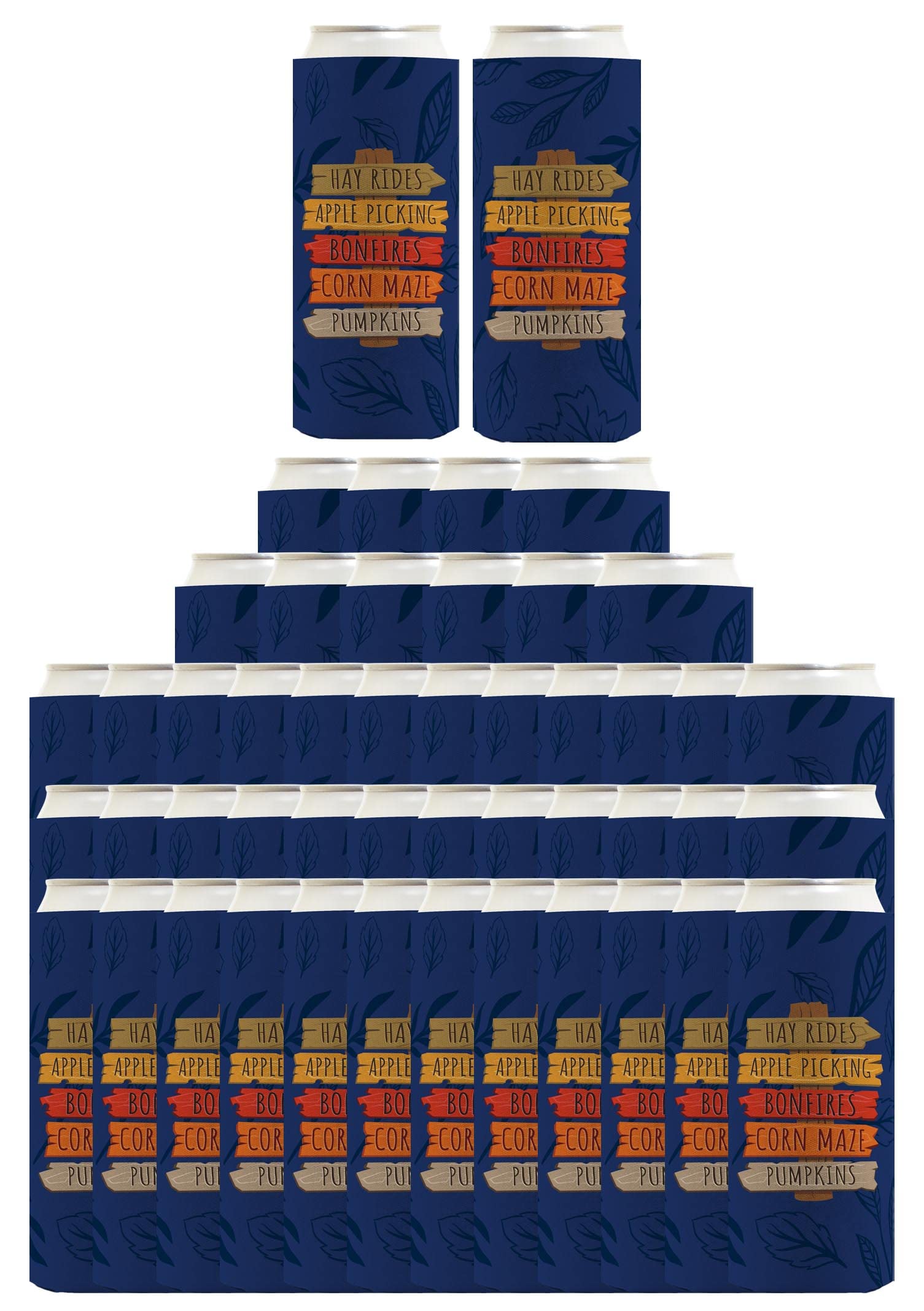 96-Pack Ultra Slim White Can Coolers for Fall Parties - Perfect for Apple Picking, Hay Rides, Bonfires & Corn Maze Events | Reusable Beer & Soda Insulators for Outdoor Gatherings