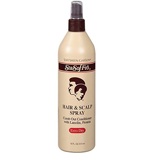Softsheen Carson Sta Sof Fro Hair & Scalp Spray Conditioner with Lanolin for Extra Dry Hair - 16 Oz (Pack of 18) | Detangling & Moisturizing Treatment for Natural, Curly & Coily Hair Types