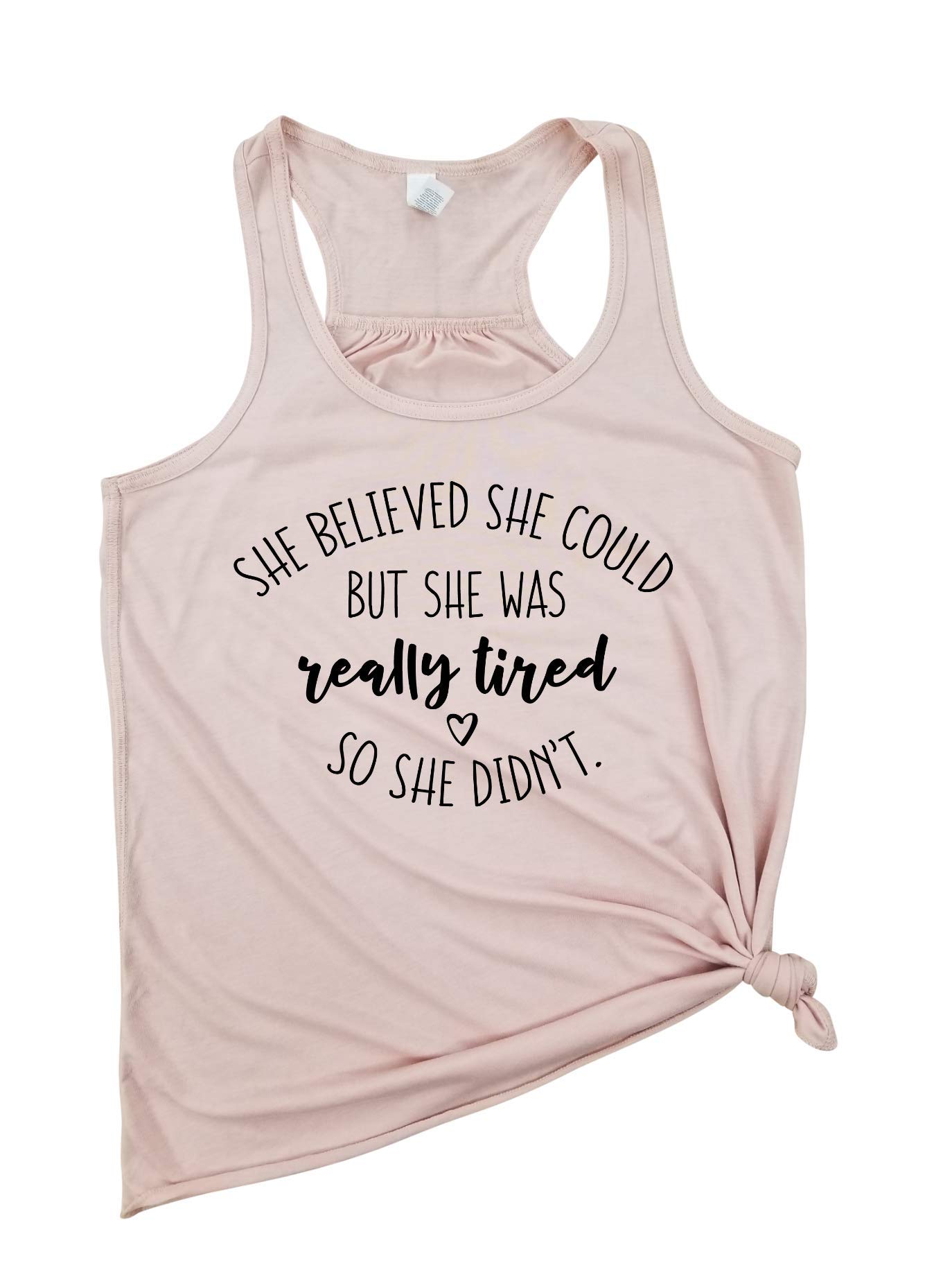 Inspiring 'She Believed She Could' Funny Graphic Tee for Women - Trendy Cute Saying T-Shirt for Brunch, Girls' Night Out & Casual Wear