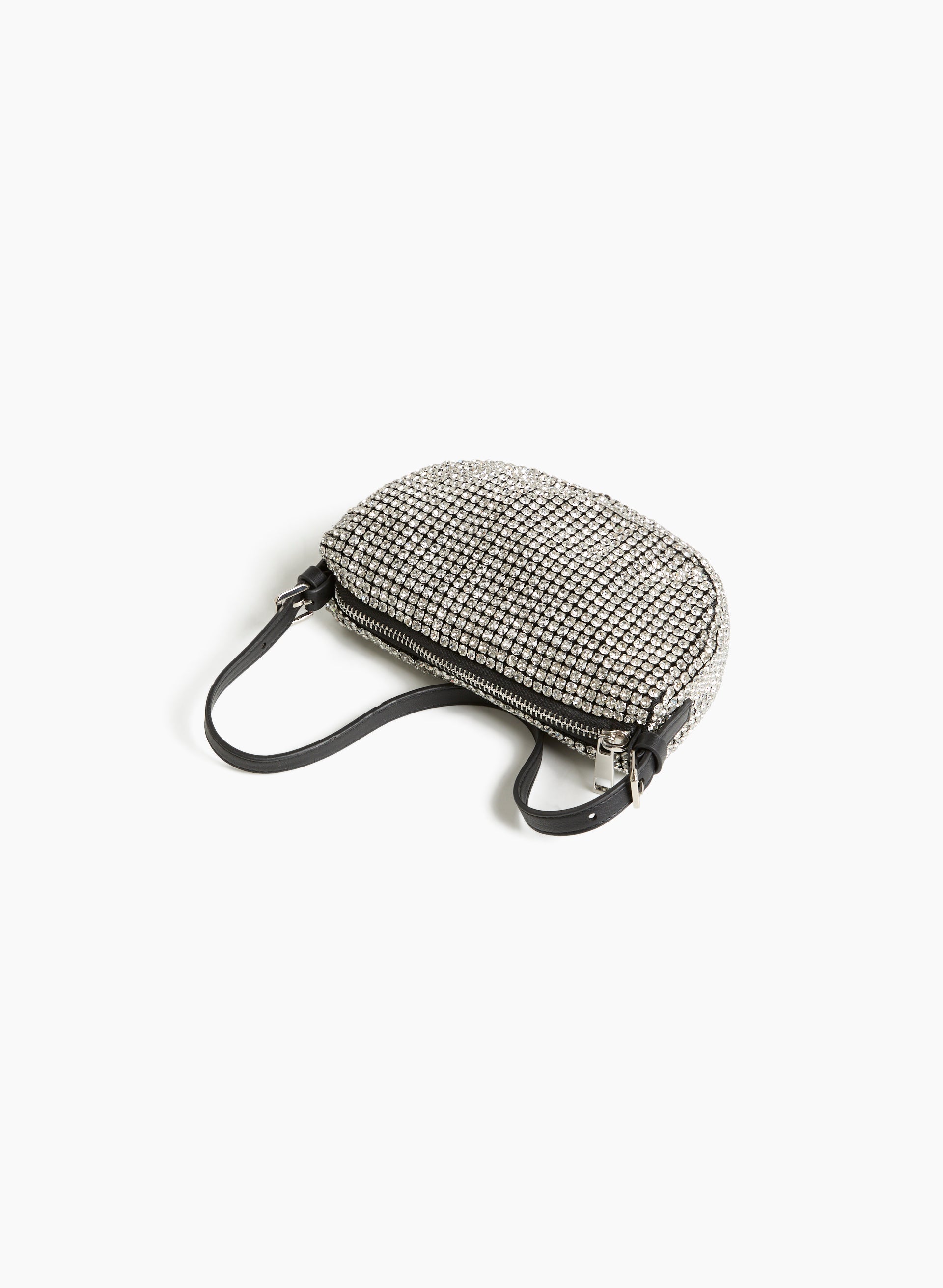 Elegant Crystal Embellished Half Moon Crossbody Bag for Women - Perfect for Parties, Weddings & Evening Events