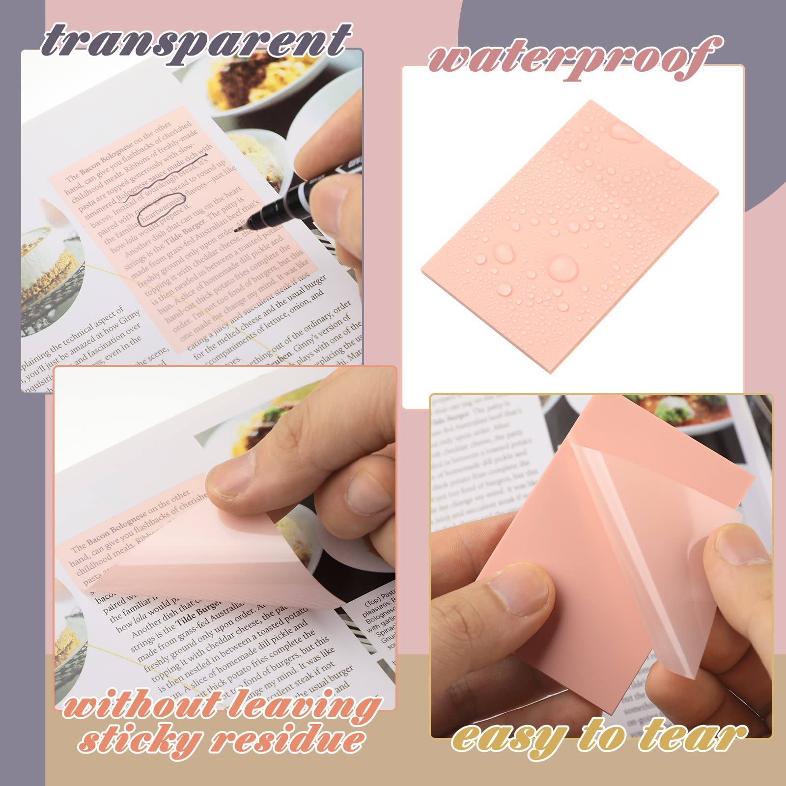 900 Pcs Bible Sticky Notes - Transparent Study & Journaling Supplies for Bible Study, Office & Book Annotation