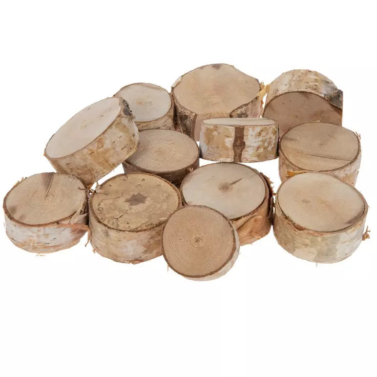 Natural Birch Wood Slices for Crafts - DIY Home Decor, Wedding Centerpieces, Rustic Table Scatters (Set of 50) - Perfect for Scrapbooking, Floral Arrangements & Wood Burning Projects