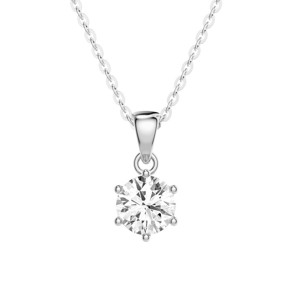1.5ct Round Solitaire Moissanite Necklace & Earrings Set - 14K White Gold Bridal Jewelry for Wedding, Anniversary & Special Occasions