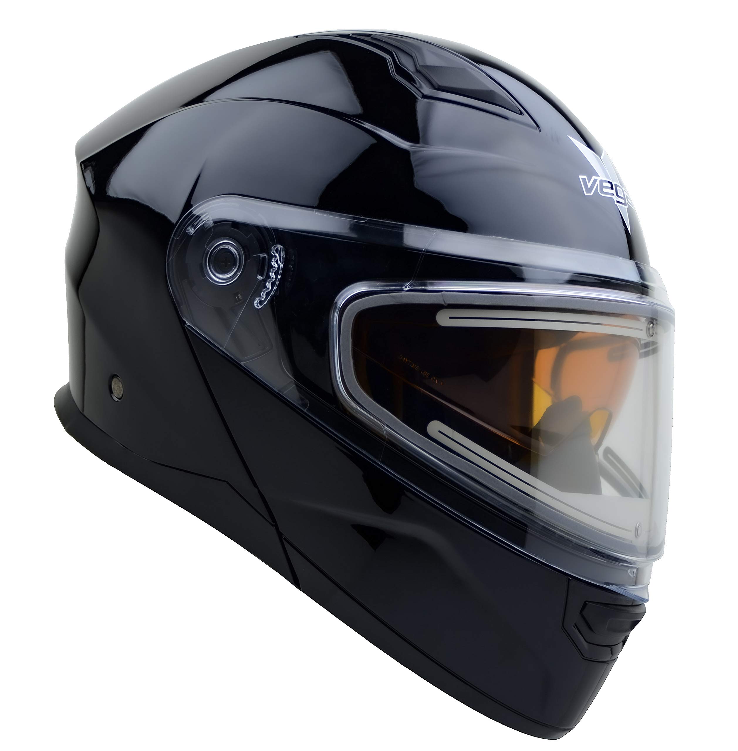 Vega Caldera Electric Snow 2 Modular Snowmobile Helmet - Gloss Black (SM) - Warm & Safe Winter Riding for Snowmobiling & ATV Adventures