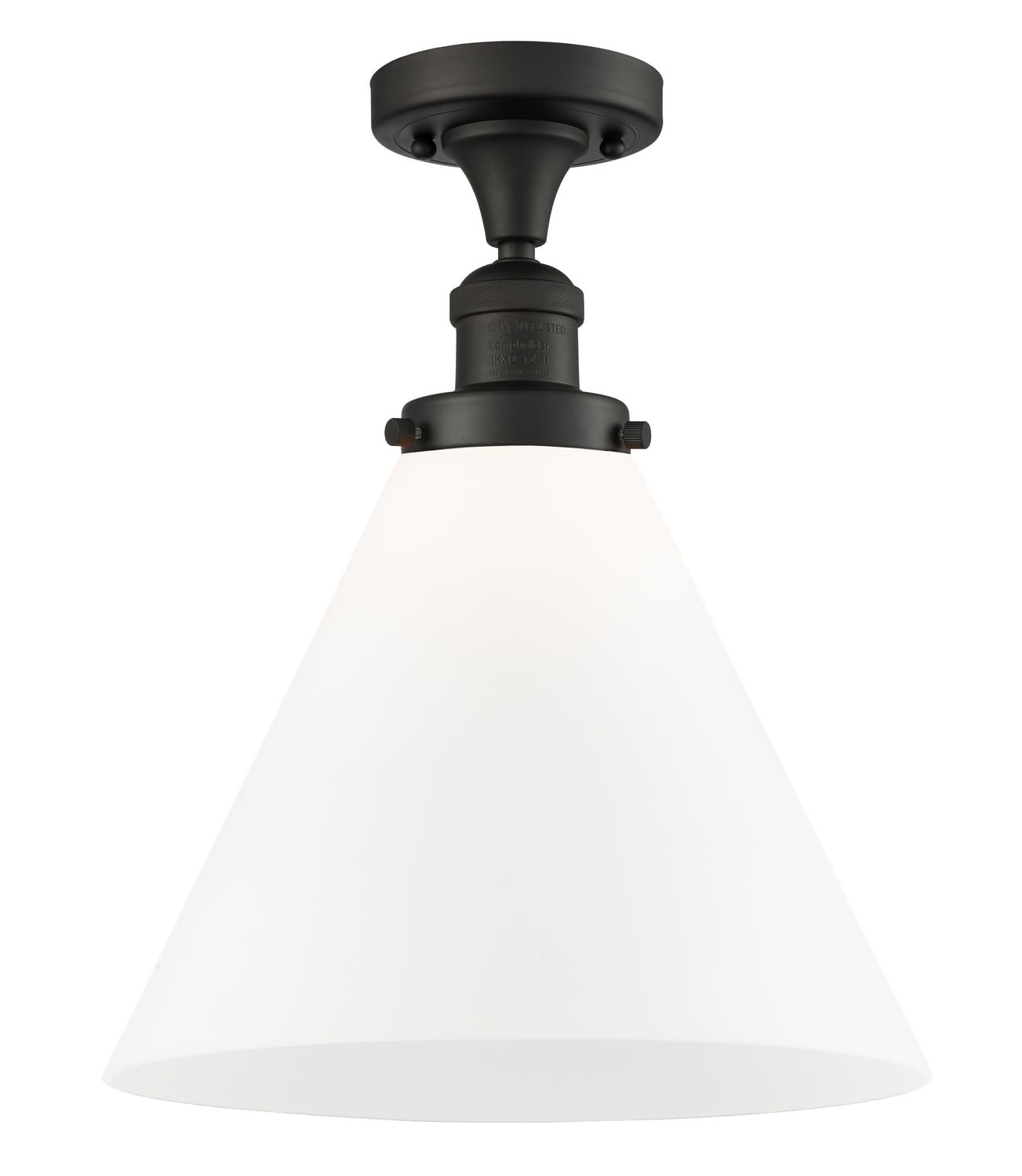 Franklin Restoration Collection Oil Rubbed Bronze X-Large Cone Semi-Flush Mount Ceiling Light Fixture with LED - Perfect for Dining Room, Foyer, and Bedroom Lighting