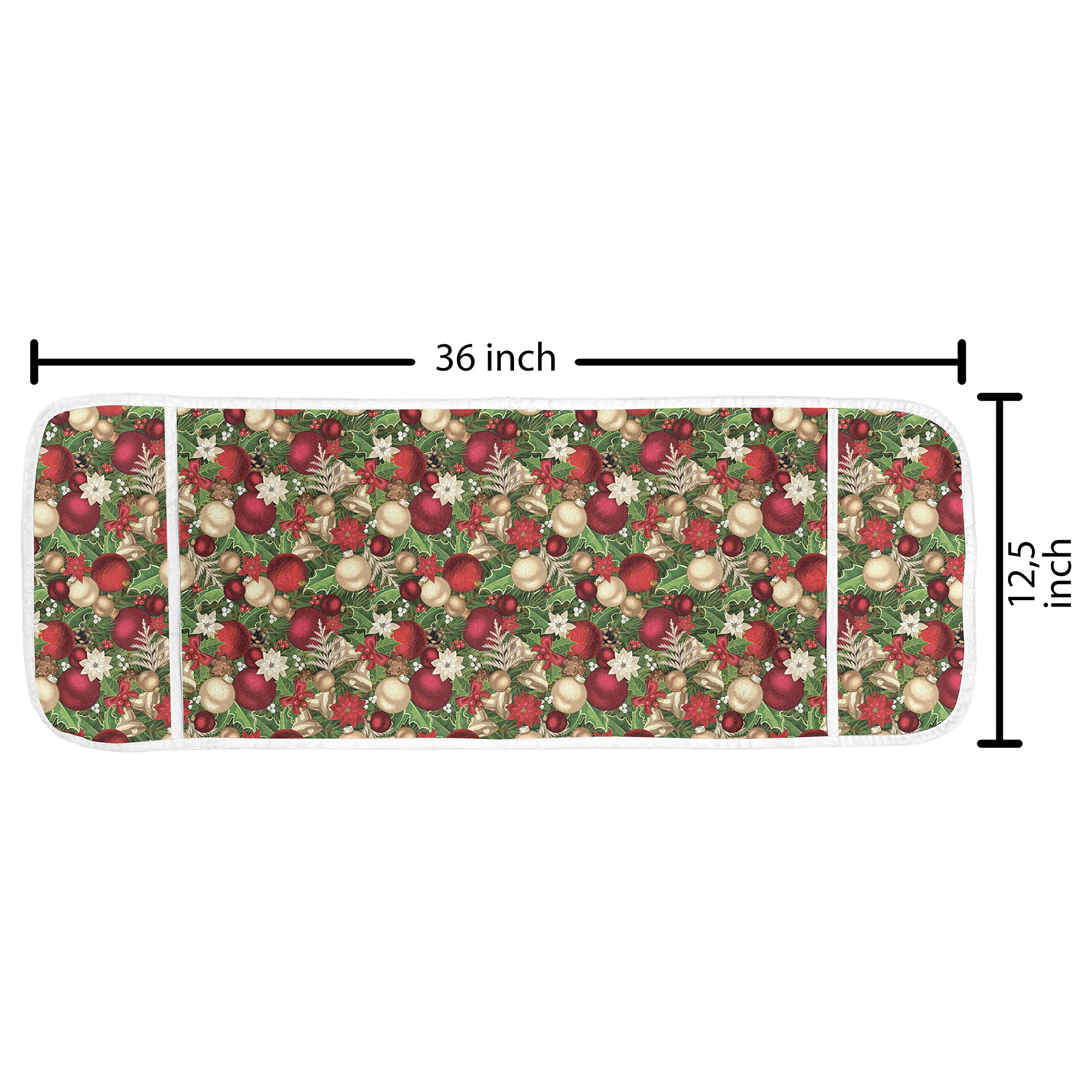 Ambesonne Christmas Microwave Cover - Waterproof Holiday Kitchen Organizer with Pockets, 36