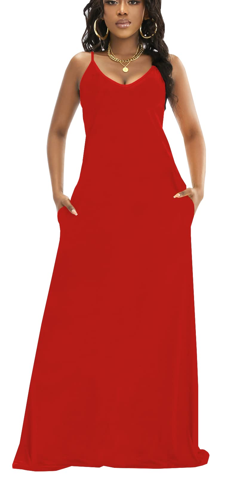 LaiyiVic Women's Summer Casual Maxi Dress - Sexy Striped Bodycon Long Sleeveless Sundress, Plus Size Floor Length Dress for Beach, Party & Vacation