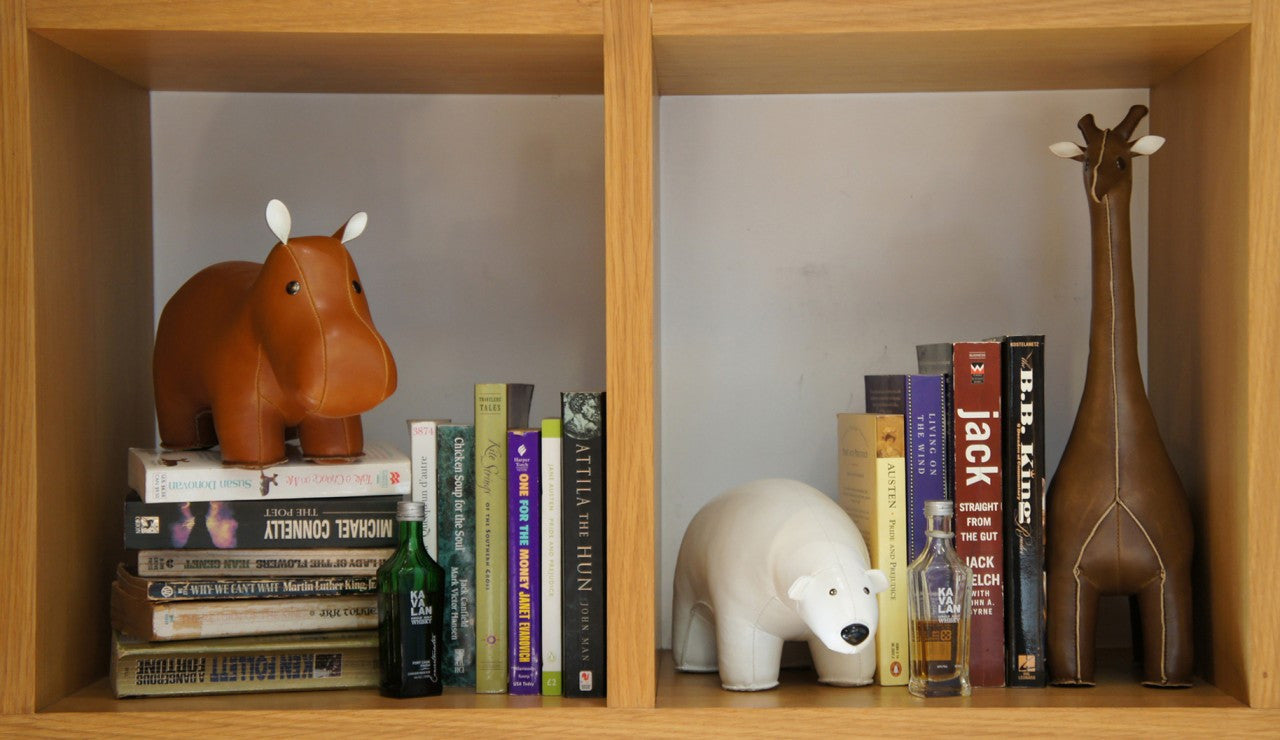 Zuny Classic Panda Bookends - Handmade Animal Bookends for Shelves, Kids Room Decor, Office Desk Organizer - Perfect for Books, DVDs, and Home Decor