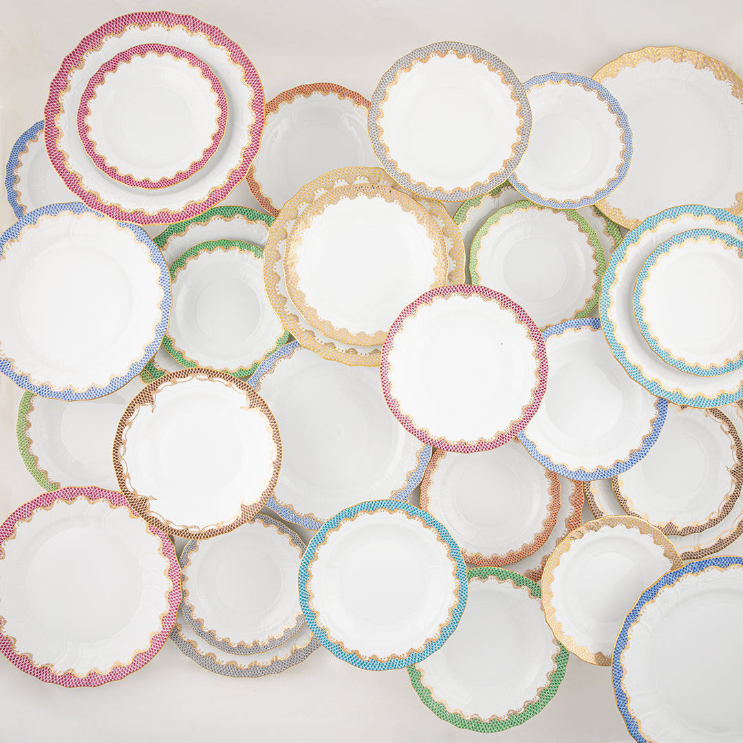 Pink Ceramic Fish Scale Dinner Plate Set - Elegant & Durable Dishware for Home Dining, Parties, and Restaurant Use