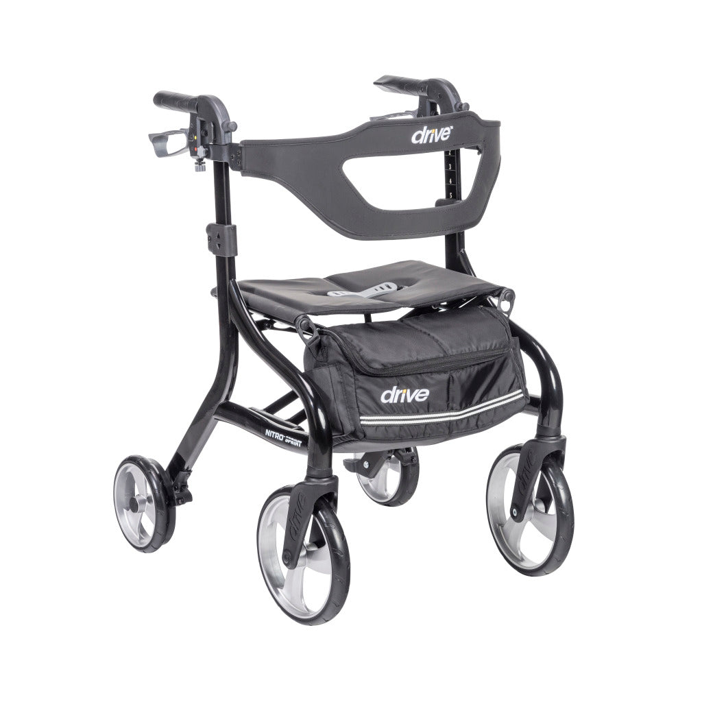 Nitro Sprint Rollator Walker - Lightweight Mobility Aid with Seat & Basket for Seniors & Adults - Perfect for Indoor & Outdoor Use, Shopping & Travel