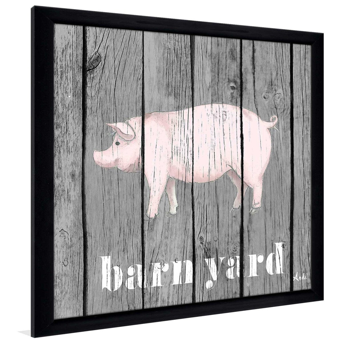 Square Barnyard Pig Print on Acrylic - Perfect for Home Decor, Wall Art, and Farmhouse Style Interior Design