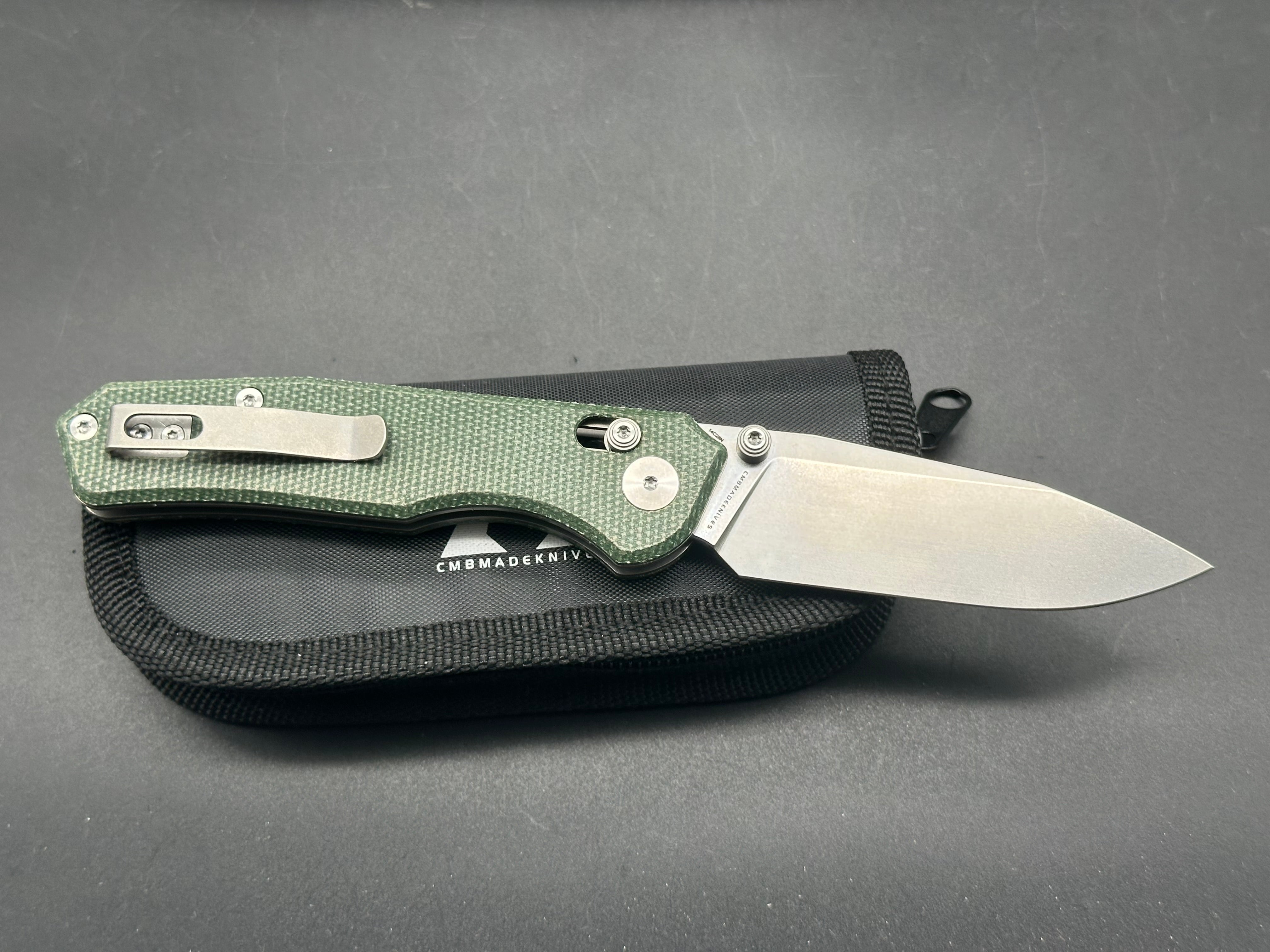 CMB Explorer Folding Knife with Micarta Handle & 14C28N Stainless Steel Blade - Plain Edge for Camping, Hiking, and Everyday Carry (EDC)