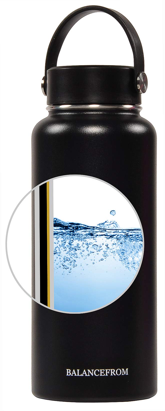 Signature Fitness Double-Wall Vacuum Insulated Stainless Steel Water Bottle - 20oz/32oz, 3 Lids (Straw/Flip/Sport), BPA Free, Leakproof, Hot & Cold Retention for 24 Hours - Perfect for Gym, Hiking, Office & Travel
