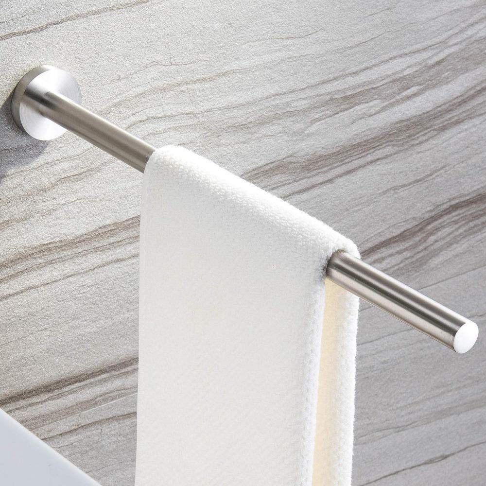 Stainless Steel Towel Rack for Bathroom & Kitchen - No Drill Wall Mount Towel Holder, Bar Rail Hanger for Bath Towels, Hand Towels & Washcloths - Perfect for Modern Home, Spa, Hotel & RV Use