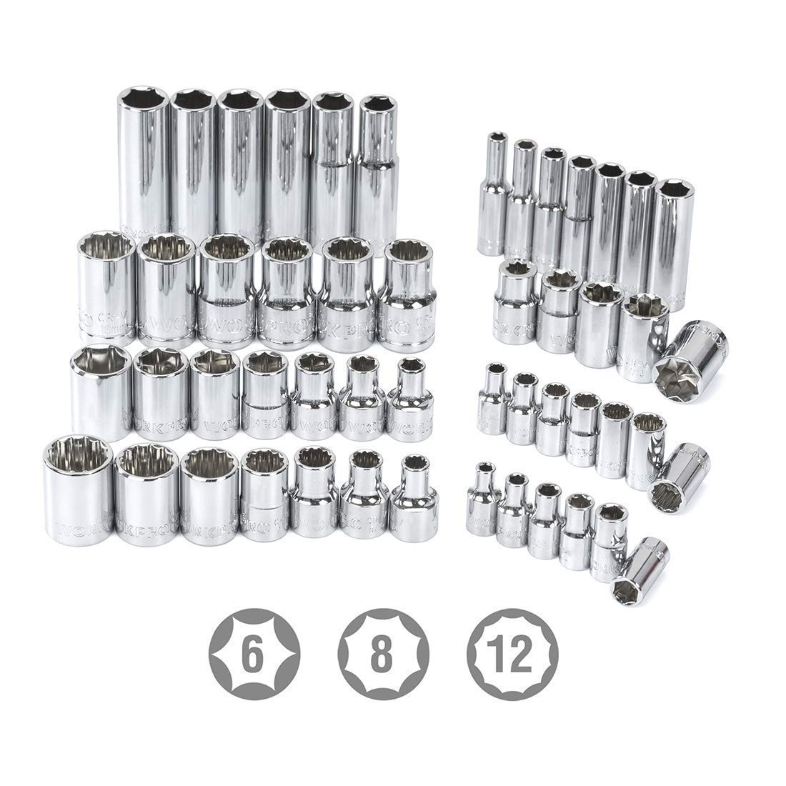 WORKPRO 450-Piece Drive Socket Set - 1/2