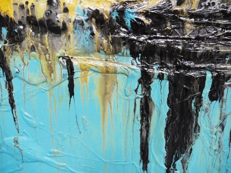 Abstract Blue Wall Art - Modern Canvas Painting for Home & Office Decor | Perfect for Living Room, Bedroom, or Workspace