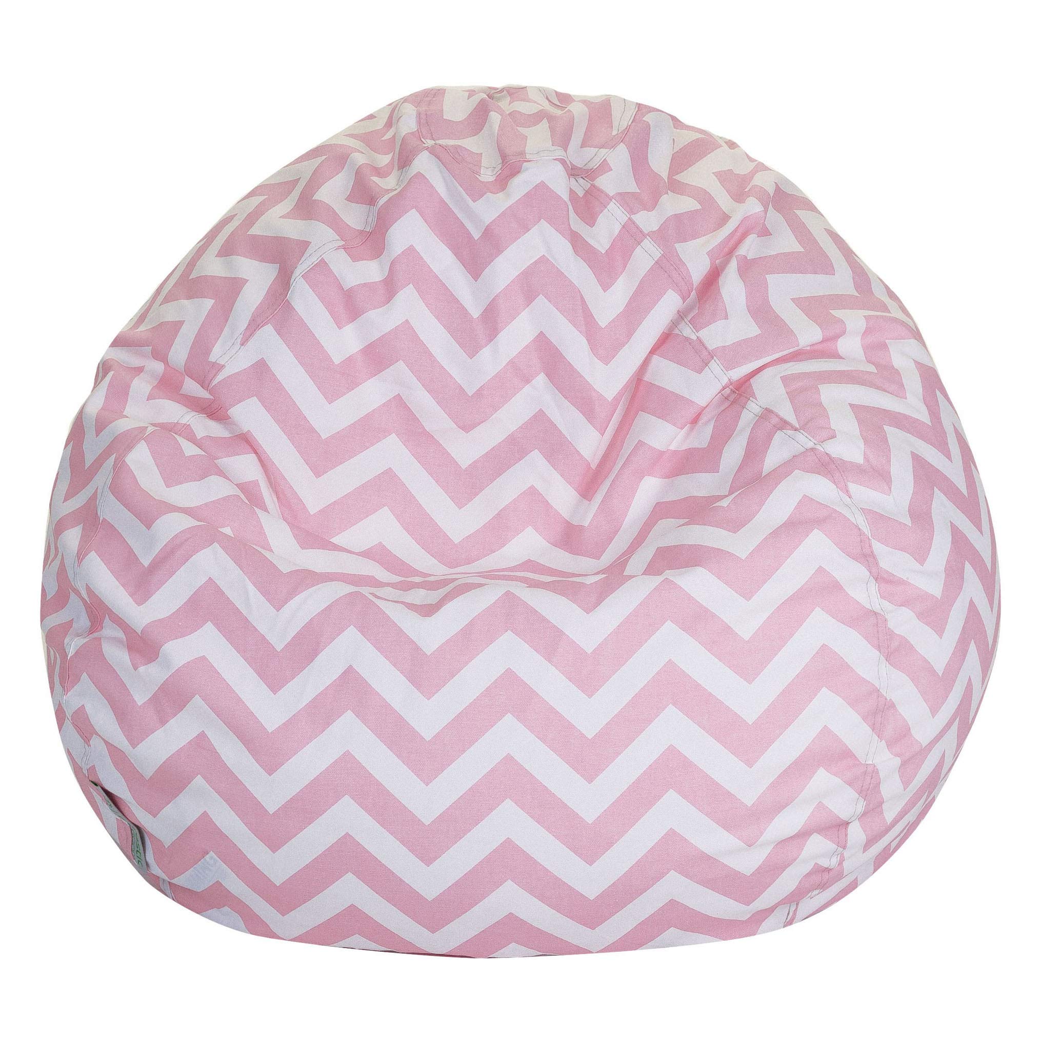 Majestic Home Goods Chevron Baby Pink Large Bean Bag Chair - Ultra Soft & Comfortable for Kids, Teens & Adults - Perfect for Living Room, Bedroom, Dorm & Game Room Relaxation