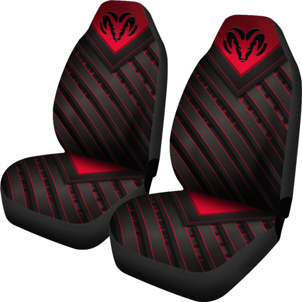 Premium Black & Red Custom Dodge Ram Seat Covers - Universal Fit for 1500/2500/3500 Models - Durable Neoprene Protection for Trucks & Off-Road Adventures