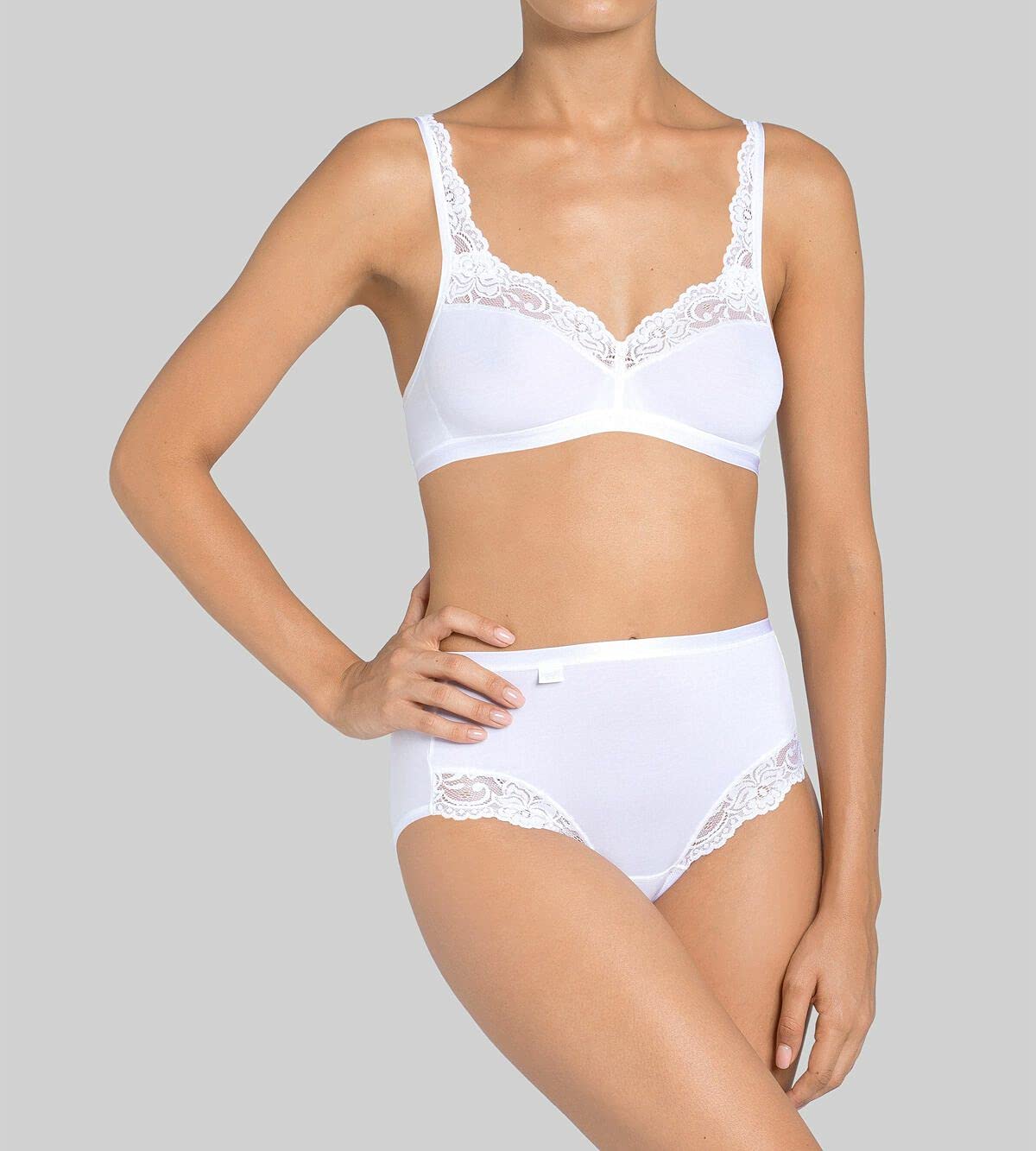 Sloggi Romance SI Soft Non-Wired Bra White (0003) 38C - Comfortable Wireless T-Shirt Bra for Everyday Wear, Work & Casual Outfits