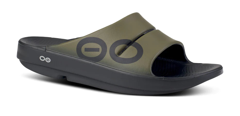 Oofos Unisex Ooahh Sport Slide Sandals - Comfortable Recovery Footwear for Athletes & Active Lifestyles - Tactical Green - Perfect for Post-Workout, Poolside & Casual Wear