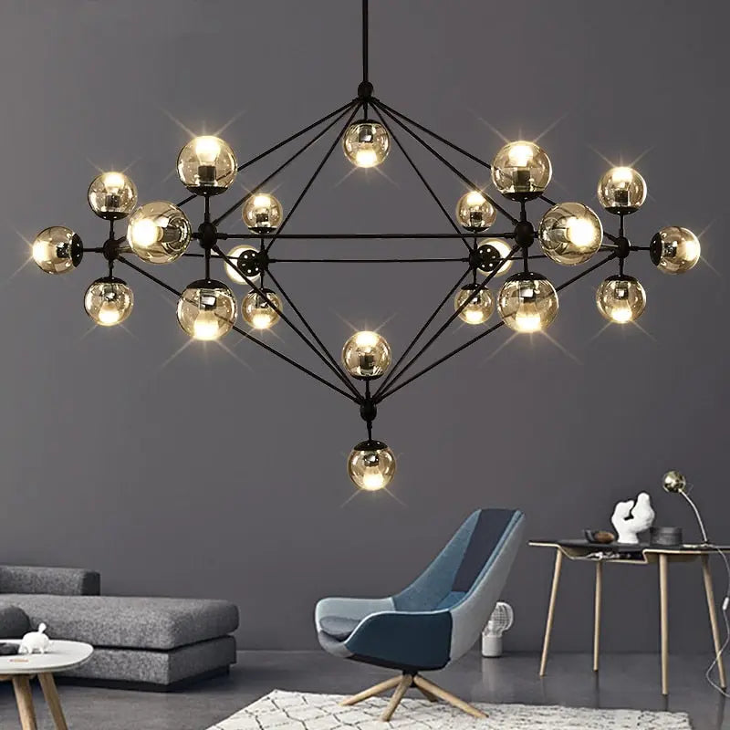 Modern Black Chandelier with 15/21 Lights - Elegant Ceiling Lighting Fixture for Dining Room, Living Room & Bedroom Decor