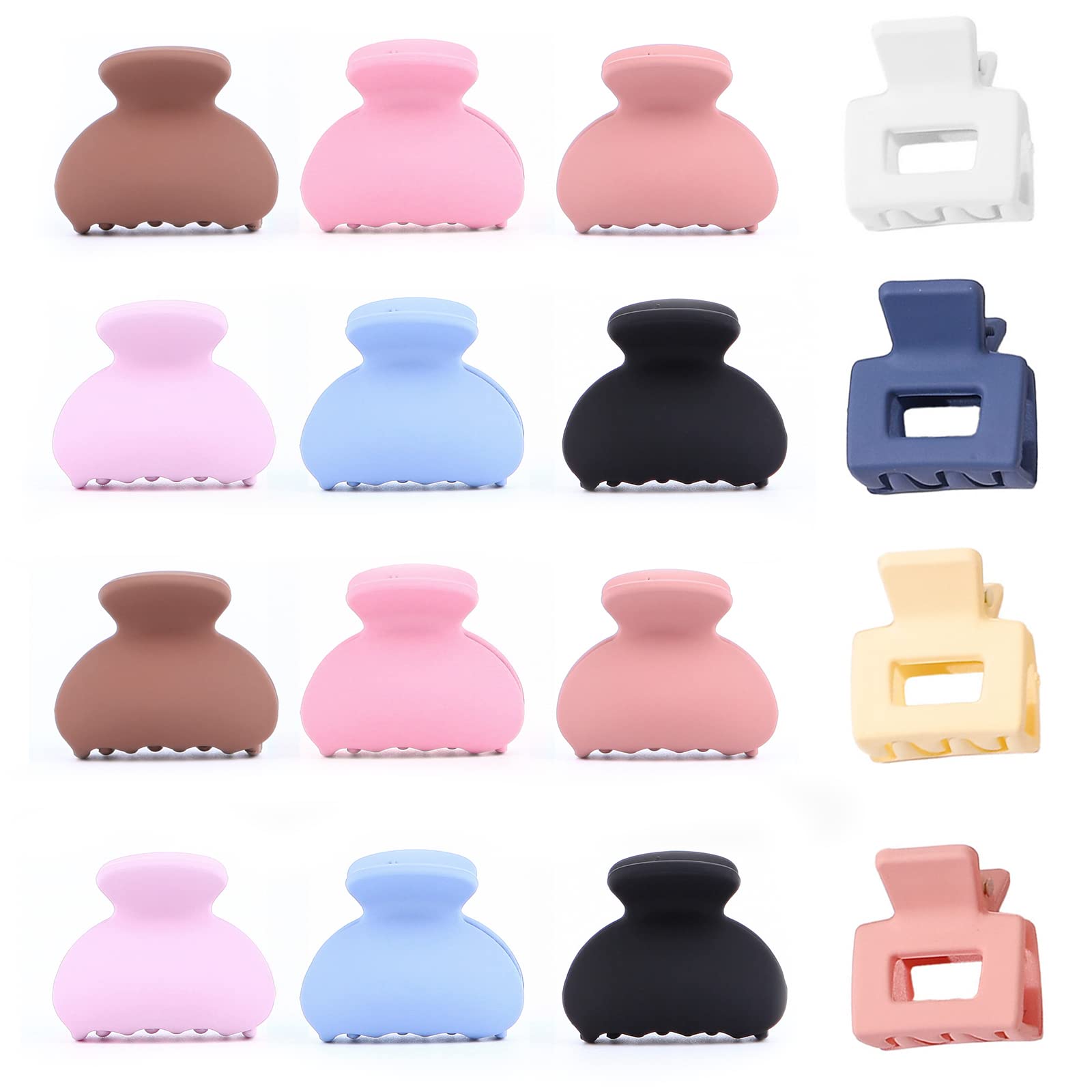 16 Pcs Small Hair Claw Clips - Non Slip Matte Hair Clips for Women & Kids - Perfect for Fine & Thick Hair Styling