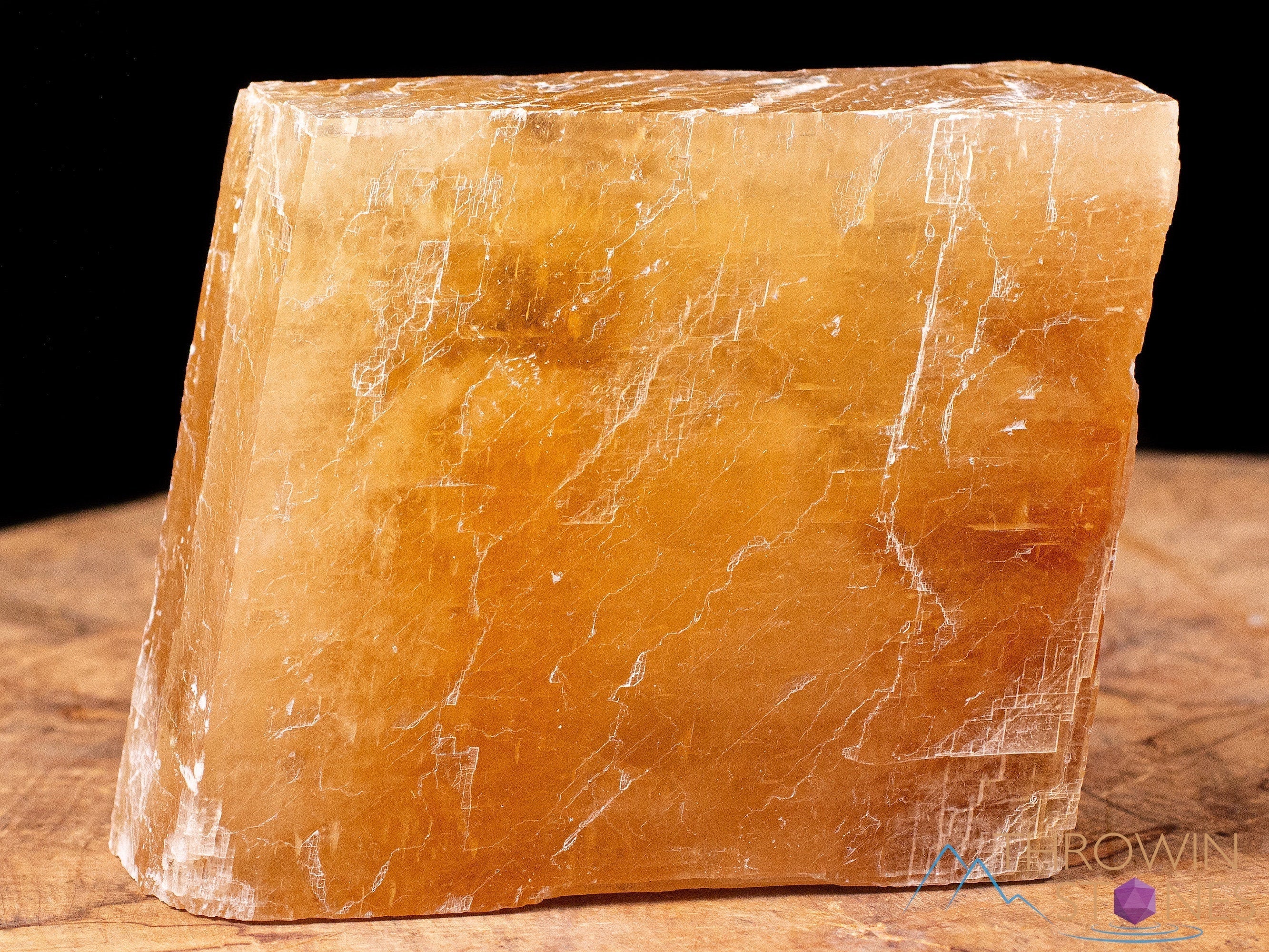 Orange Calcite Raw Crystal - 7XL Large Rhombohedron Specimen for Metaphysical Healing, Home Decor, Mineral Collection | Natural Healing Stone for Meditation, Reiki & Crystal Grids