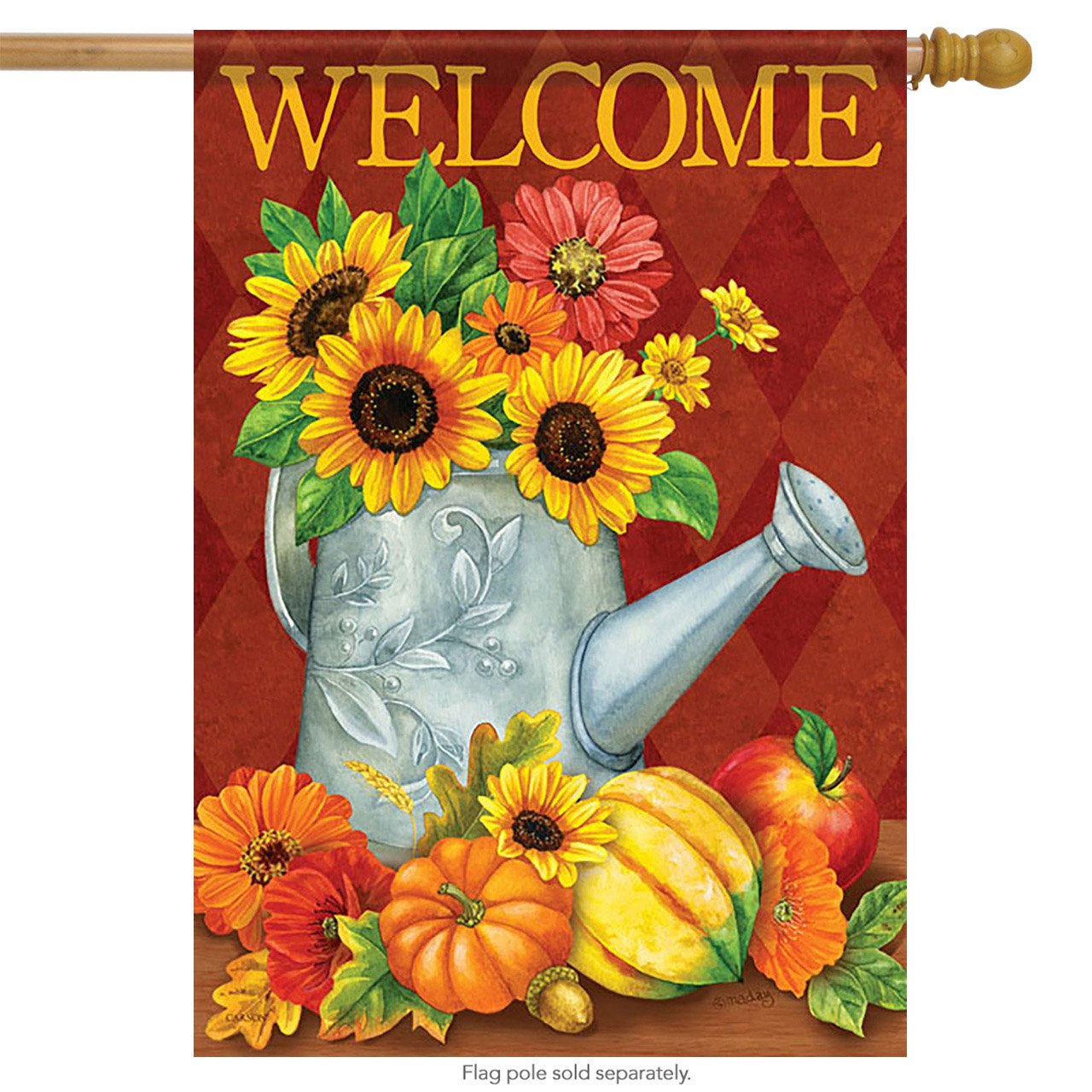Premium Carson Harvest Watering Can House Flag - Outdoor Garden Decor for Spring & Summer - Perfect for Patio, Yard, and Farmhouse Welcome Signs