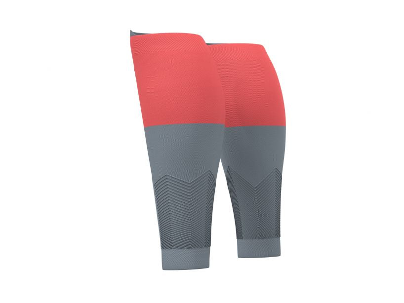 Compressport Unisex R2V2 Compression Calf Sleeves - Coral (SU00002B_401) for Running, Cycling & Sports Recovery