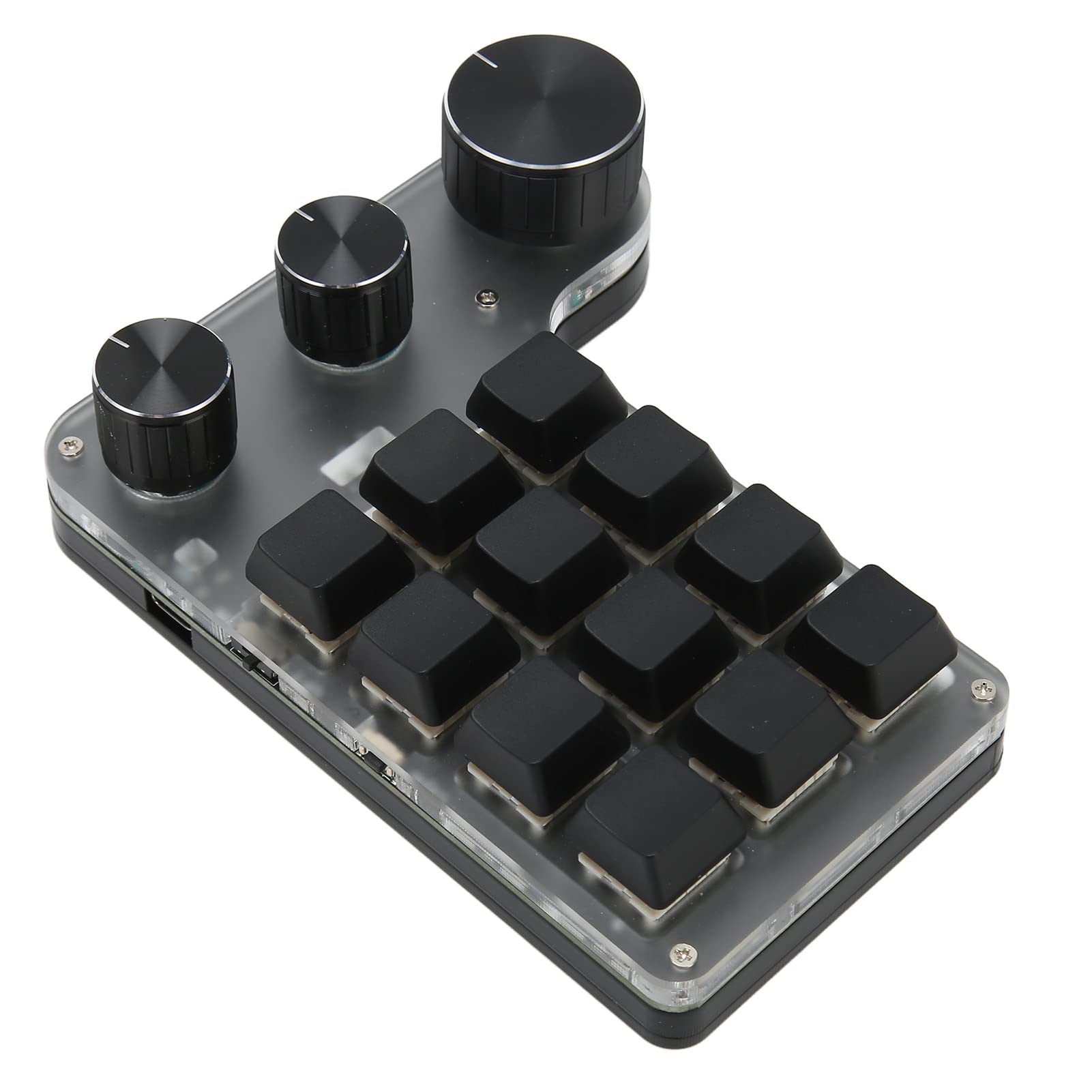 One-Handed Macro Mechanical Keyboard - 12 Key USB RGB Gaming Keyboard with 3 Programmable Knobs | Wired OSU Keypad for PC, Video Games & Portable Office Use | Perfect for Esports, Programming & Compact Workspaces